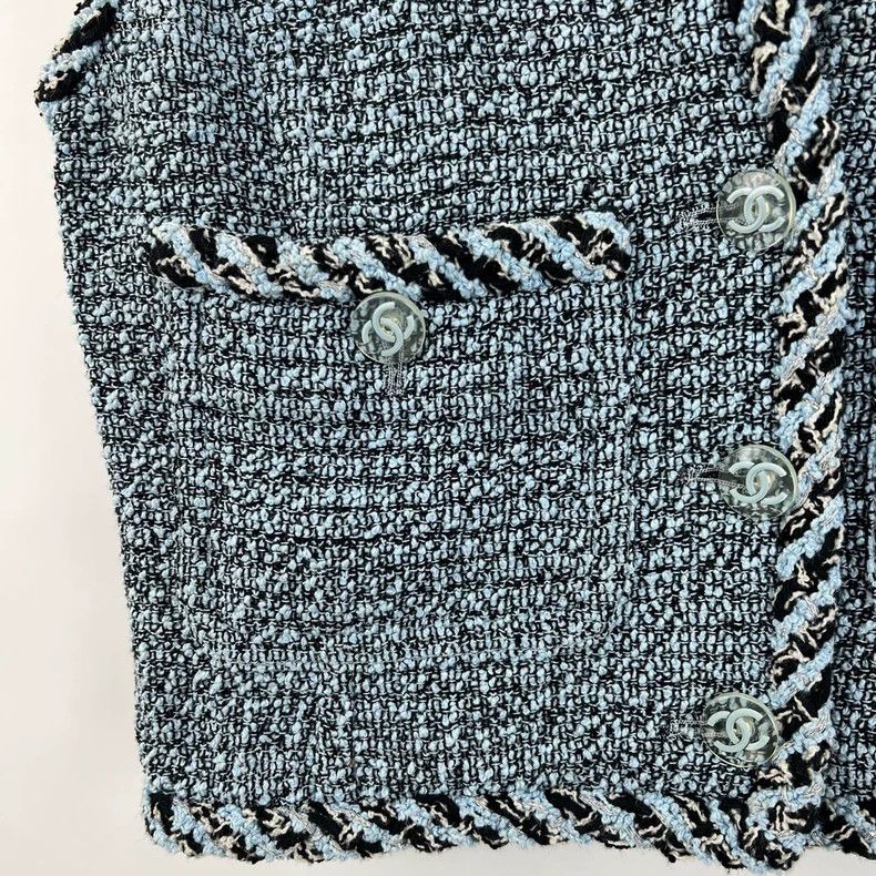 Chanel Chanel Blue tweed woven vest jacket Size XS / US 0-2 / IT 36-38 - 5 Thumbnail