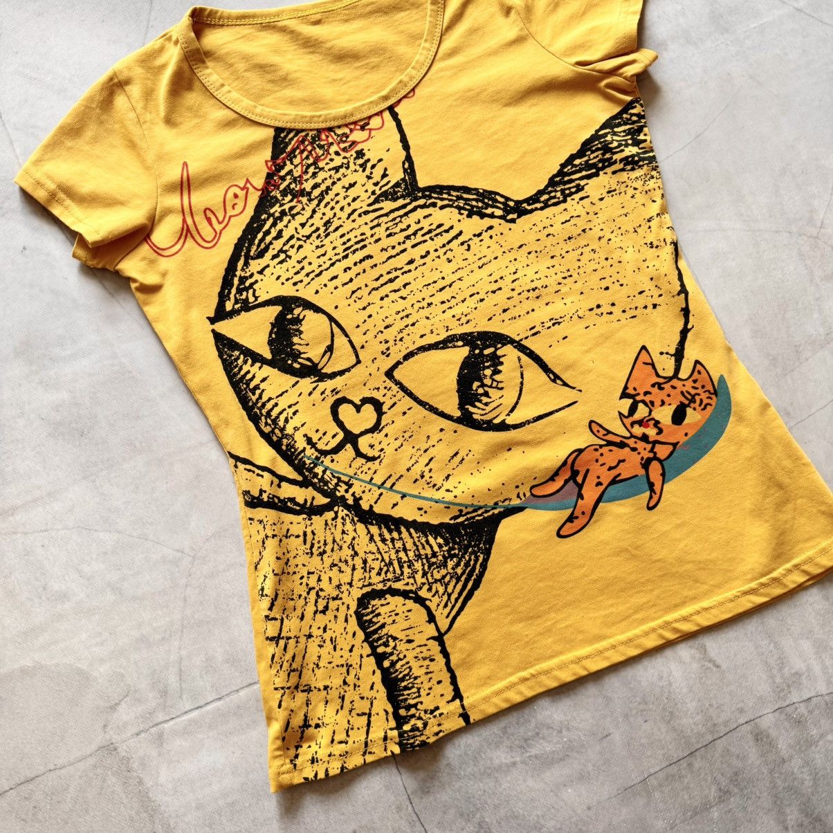 Hysteric Glamour Cute Chill Cat Y2K Hysteric Glamour Vibe T Shirt Cop Copine Size L / US 10 / IT 46 - 3 Thumbnail