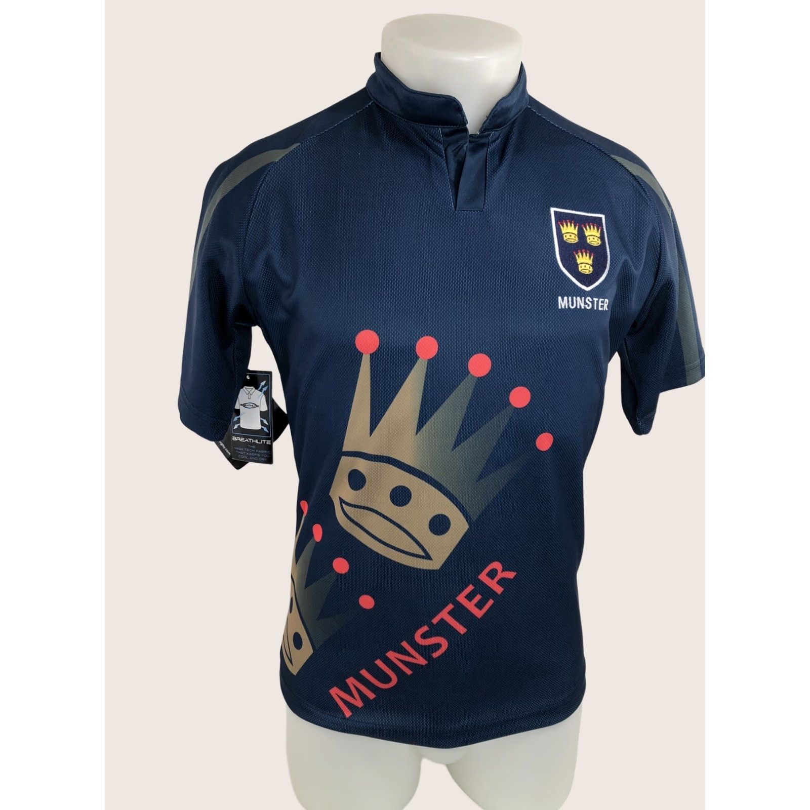 Olive MUNSTER Jersey LFR Live For Rugby NEW with TAGS Embroidered Sm. S Blue Mens Rugby Jersey Size US S / EU 44-46 / 1 - 1 Thumbnail