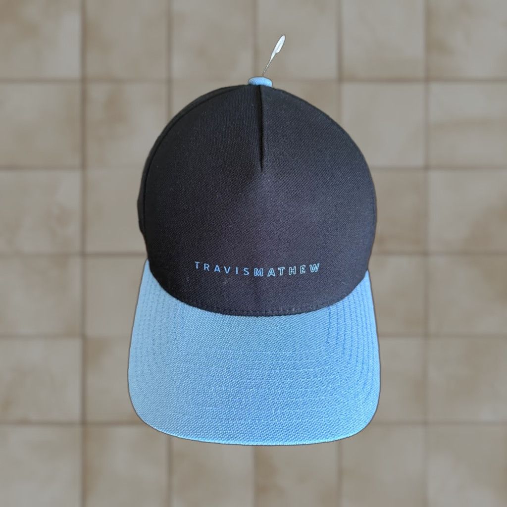 TravisMathew Travis Mathew Black SnapBack Flexfit Tech 110 Hat Spellout NWOT Unisex Adults One Size Adjustable Hat Size ONE SIZE - 1 Thumbnail