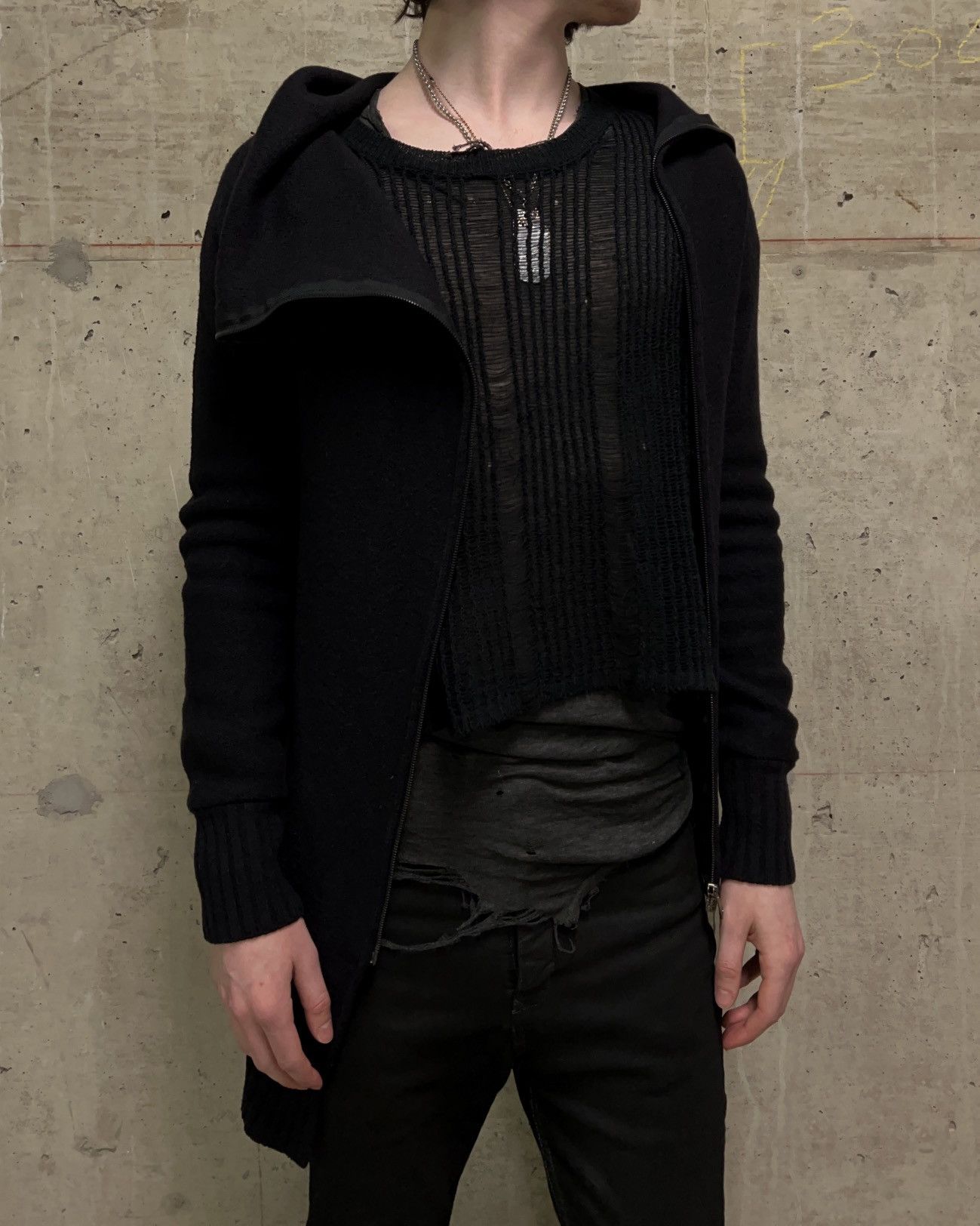 MD75 MD75 Cowl Neck Asymmetrical Zip Up Hoodie Size US S / EU 44-46 / 1 - 1 Thumbnail