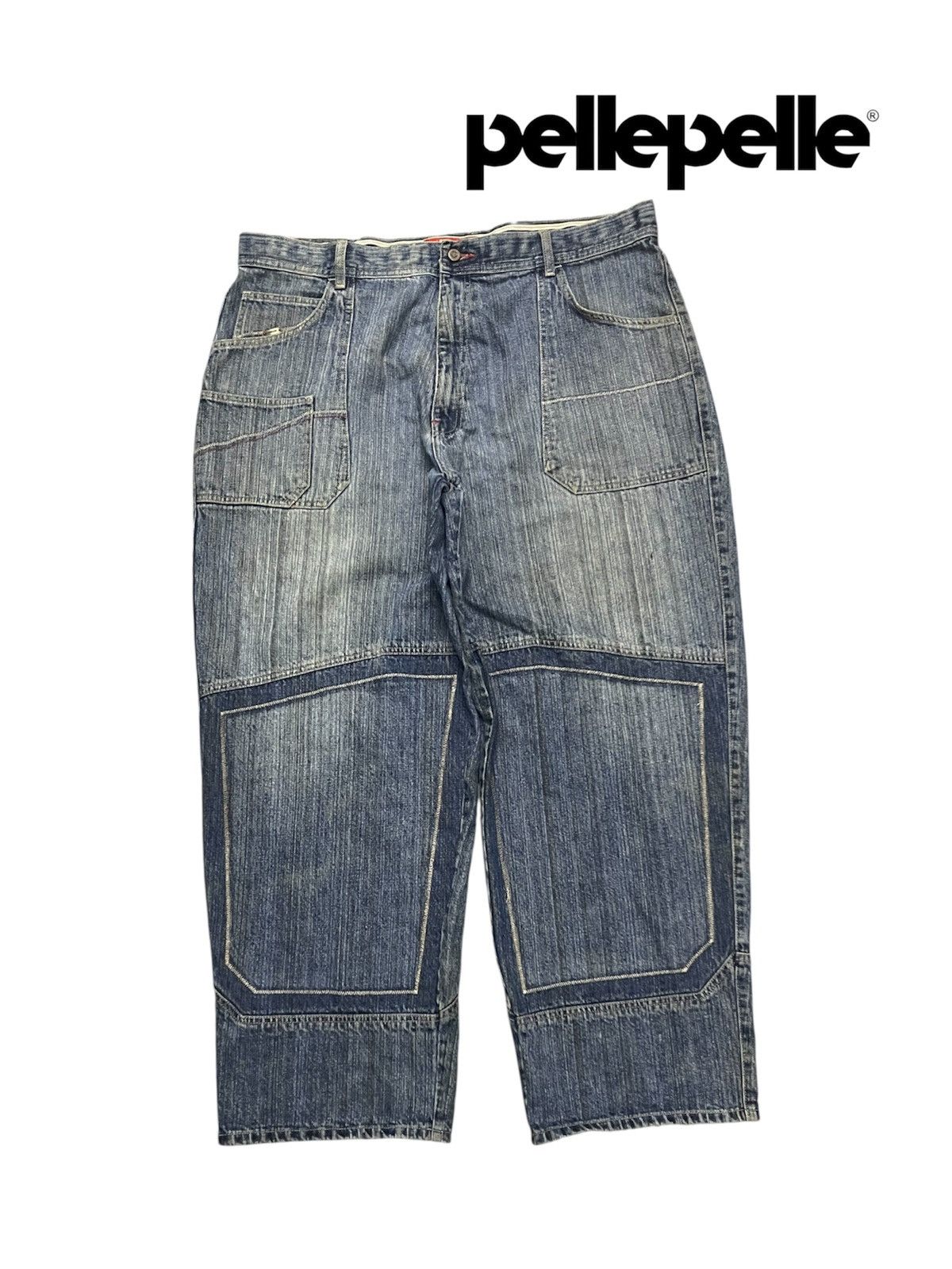 Marc Buchanan 90s PELLE PELLE BY MARC BUCHANAN BAGGY DOUBLE KNEE JEANS Size US 41 - 1 Thumbnail