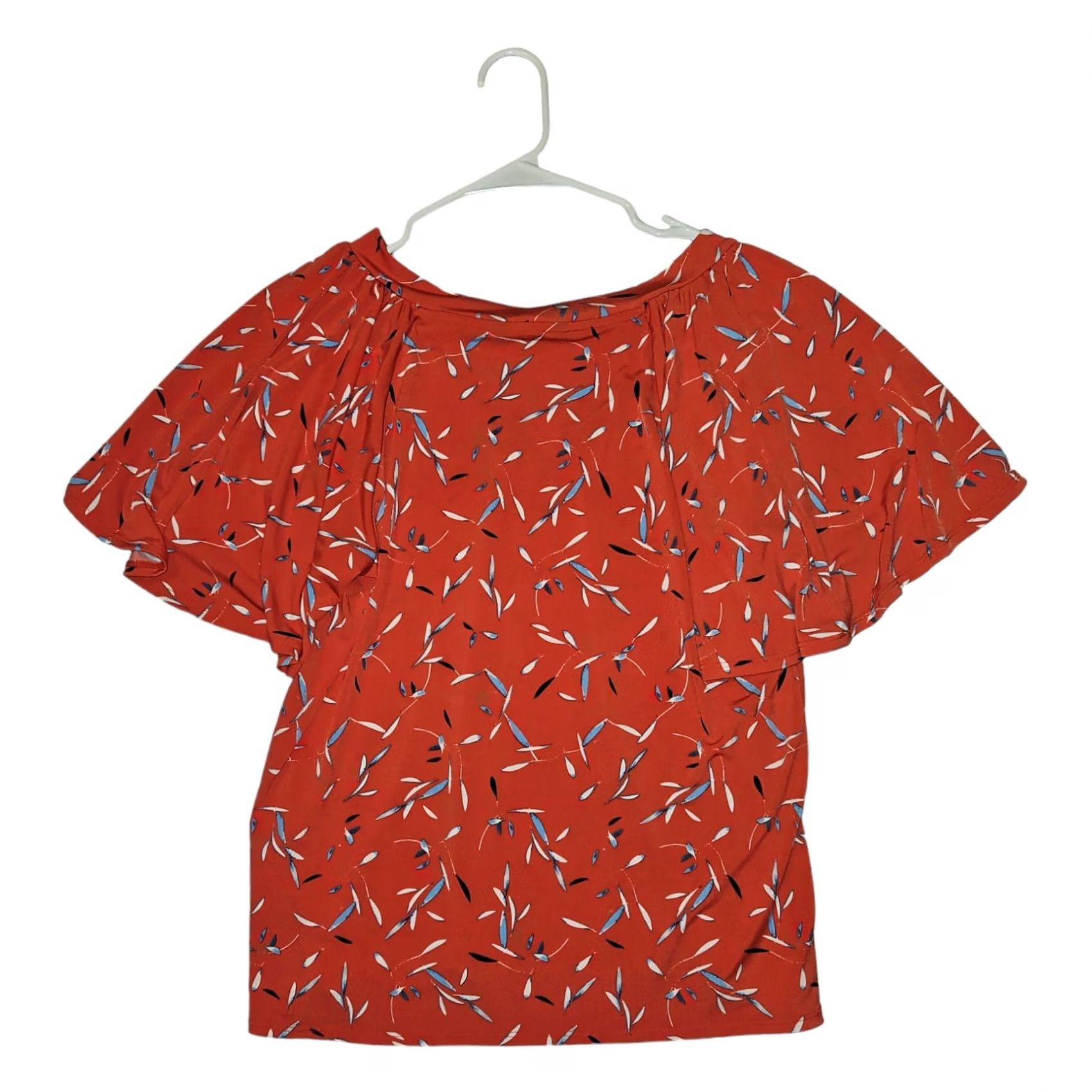 Banana Republic Banana Republic Blouse Shirt Women's M Orange V-Neck Short Sleeve Gather Preppy 90s? Size M / US 6-8 / IT 42-44 - 5 Thumbnail