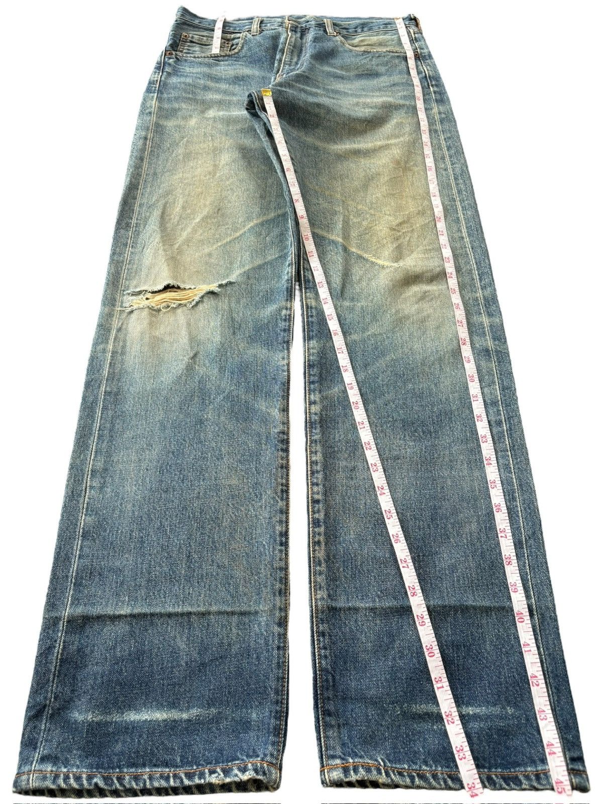 Levi's Vintage 80s Levis 502 Big E Selvedge Mud Wash Baggy Jeans Size US 32 / EU 48 - 13 Thumbnail