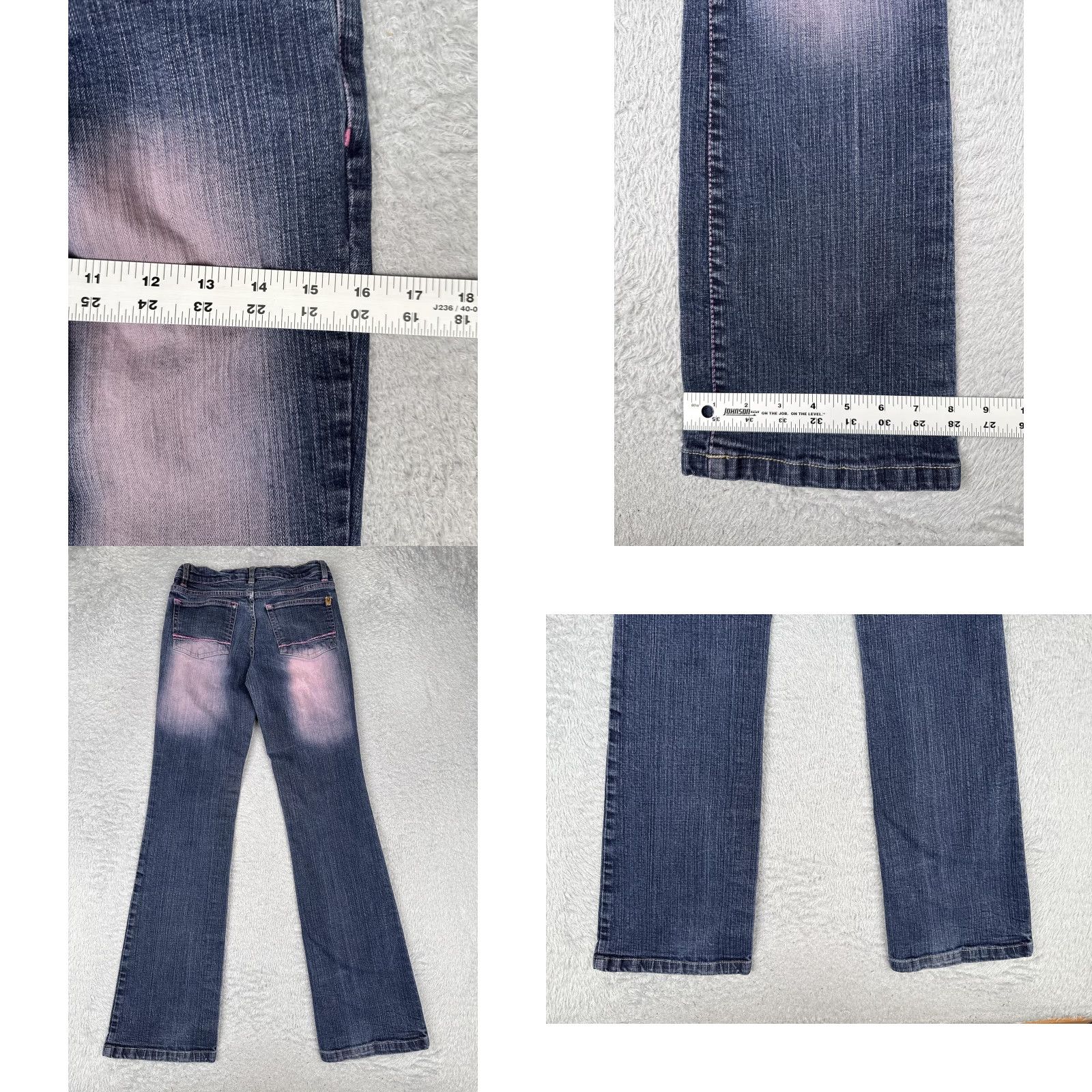 Southpole Southpole Jeans Women Bootcut Denim Pants 3 Blue 24x31 Pink Fade Contrast Stitch 5-Pocket Design Jeans Size 26" / US 2 / IT 38 - 9 Thumbnail
