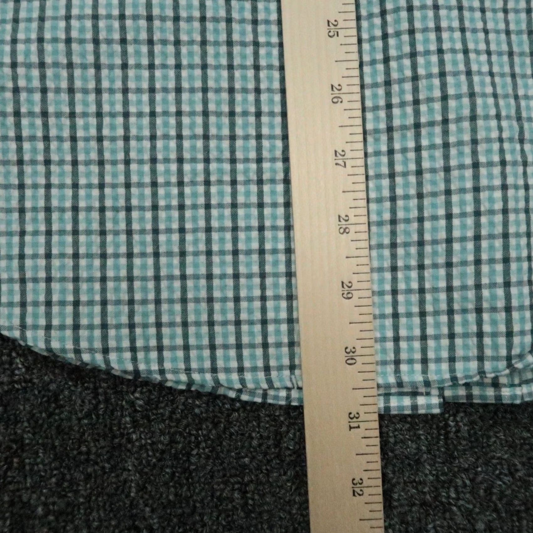 Vintage Criquet Shirt Mens XL Blue White Plaid Short Sleeve Button-Up Seersucker Casual Workwear Menswear Size US XL / EU 56 / 4 - 6 Thumbnail