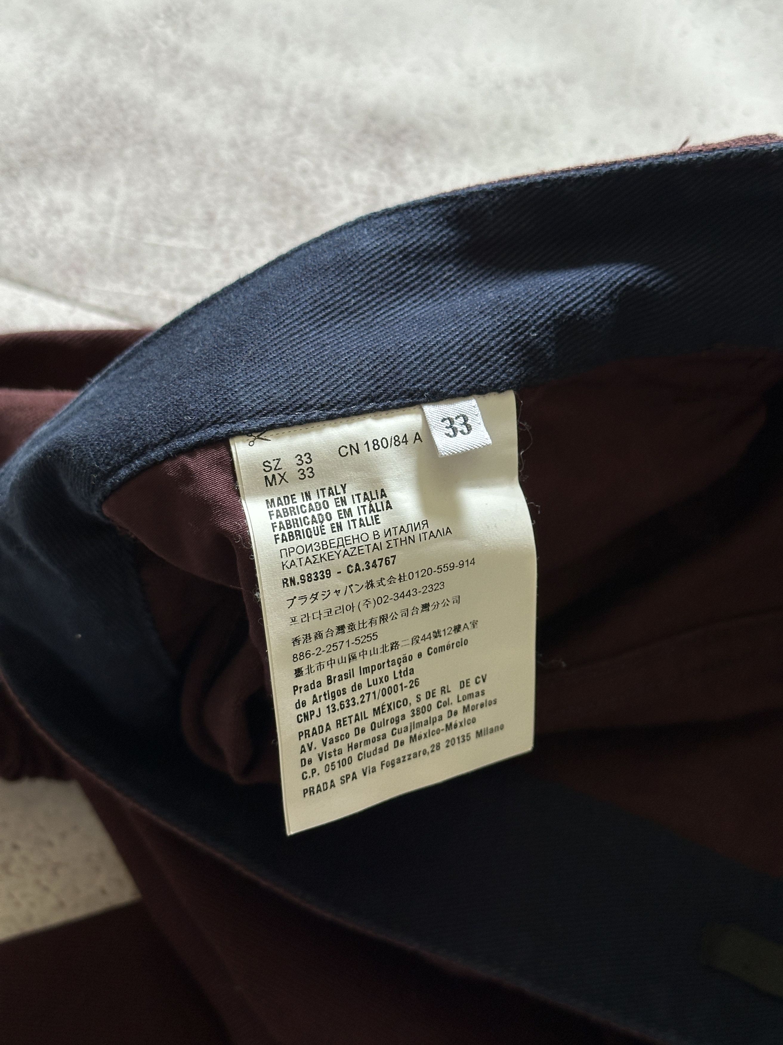 Prada Prada Cotton Blend Jogger Pants Maroon sz.33 Size US 33 - 8 Thumbnail