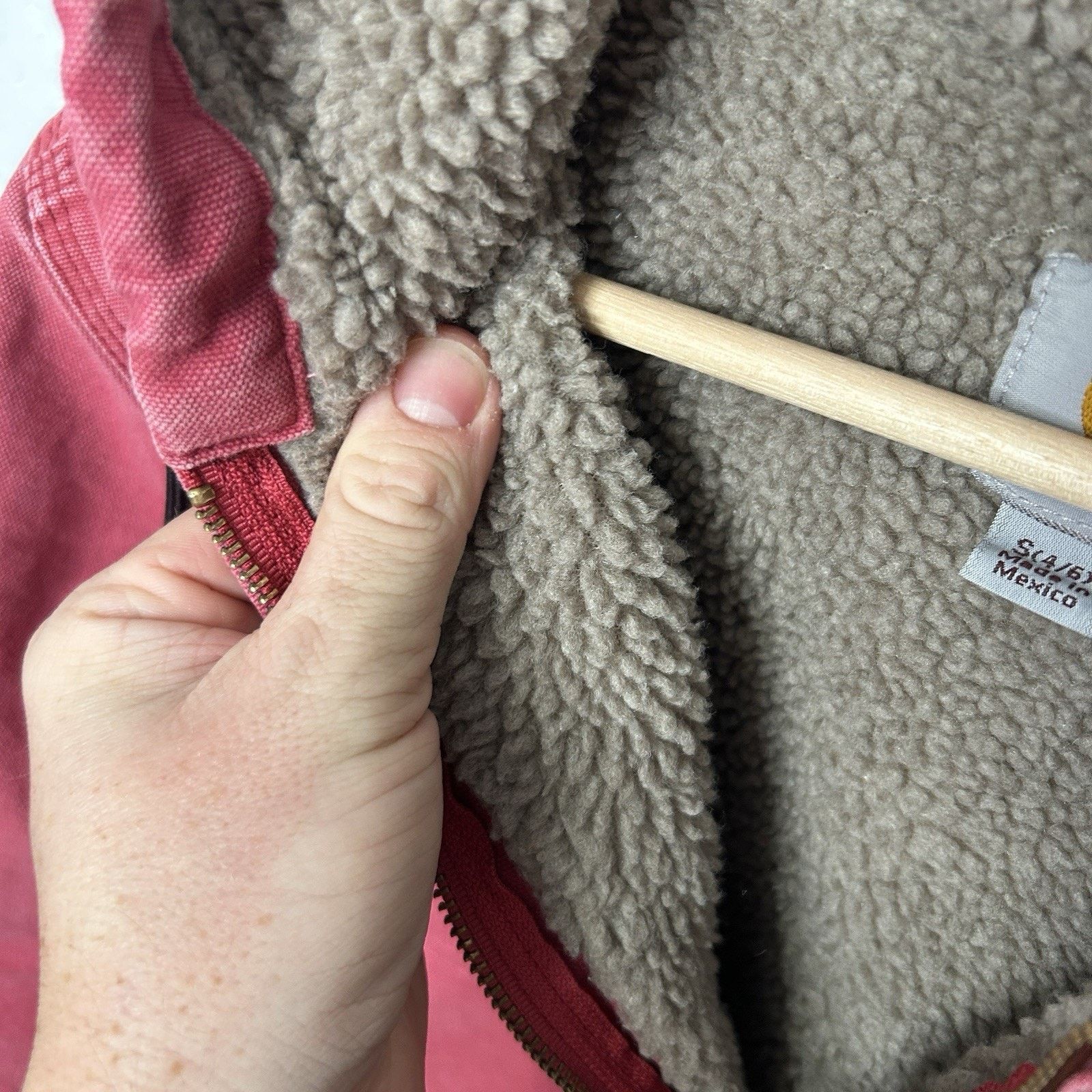 Carhartt Y2K Carhartt Sherpa-Lined Hooded Detroit Jacket “Crabapple” Size S / US 4 / IT 40 - 11 Thumbnail