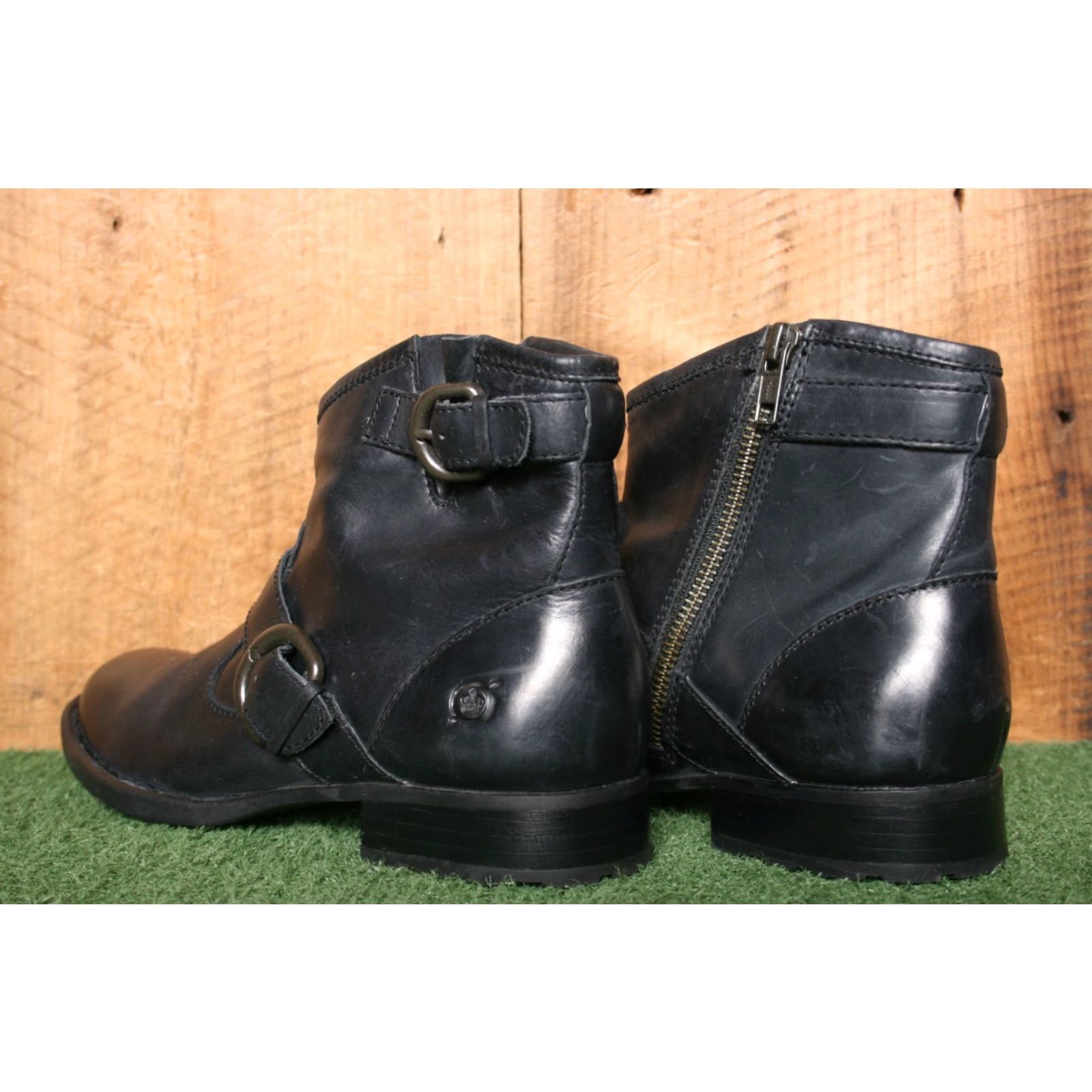Born BORN Regis Black Leather Leopard Print Lined Buckle Strap Ankle Boots Sz. 7 Boots Womens Leather Buckle Ankle Bootie 7 Female Size US 7 / IT 37 - 3 Thumbnail