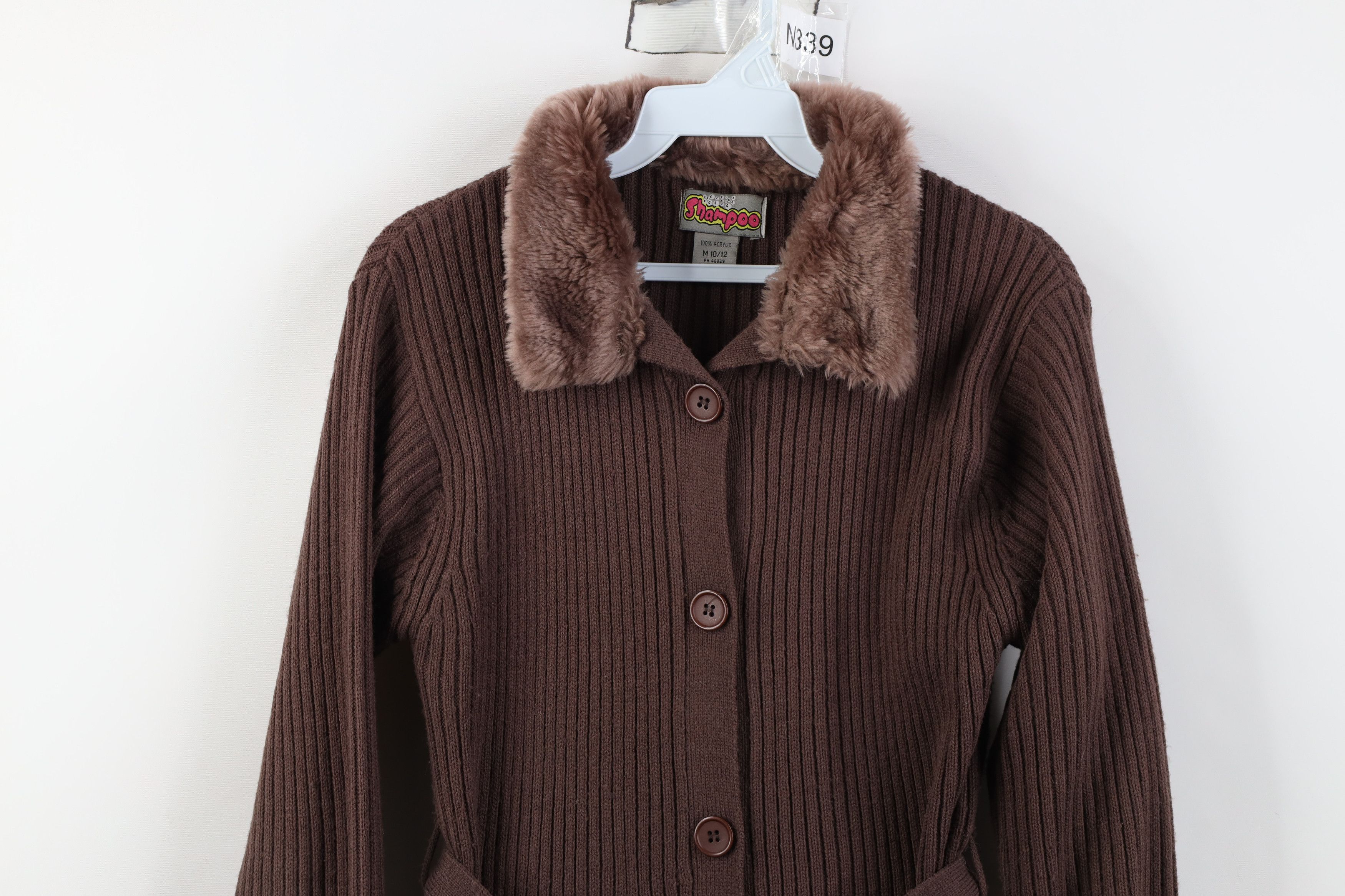 Vintage Vintage Y2K Babydoll Belted Ribbed Knit Cardigan Sweater Size M / US 6-8 / IT 42-44 - 2 Thumbnail