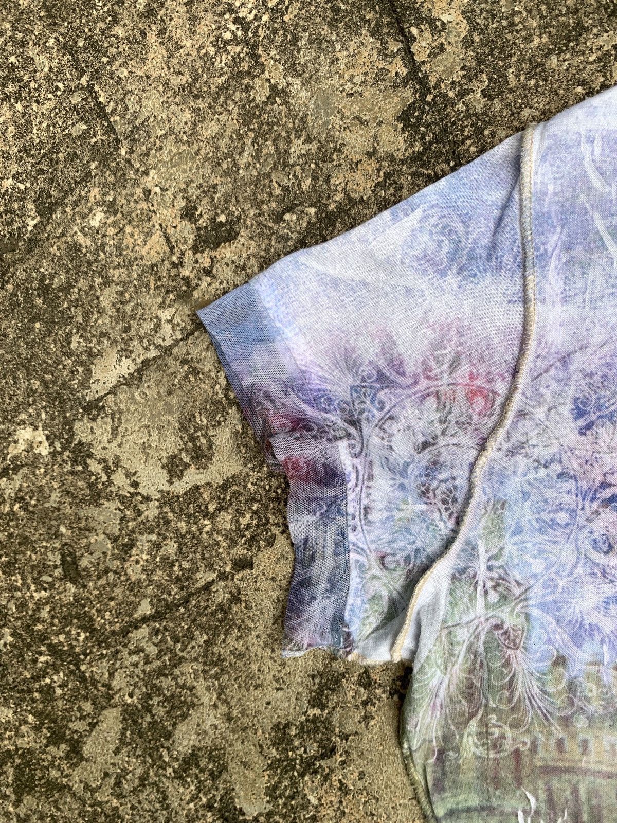 Japanese Brand y2k Caia USA Floral and City View Art Multifabric Blouse Size L / US 10 / IT 46 - 4 Thumbnail