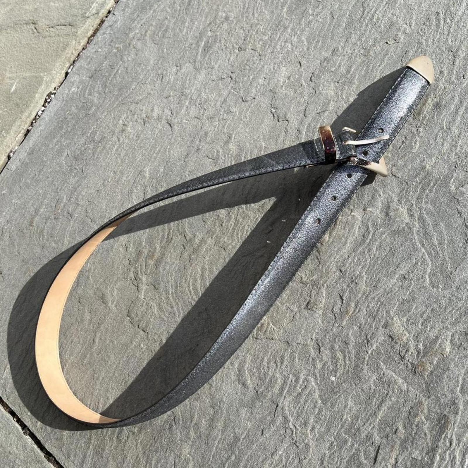 Other Vintage 90s Silver Coated Metal Tip Belt Size ONE SIZE - 1 Thumbnail