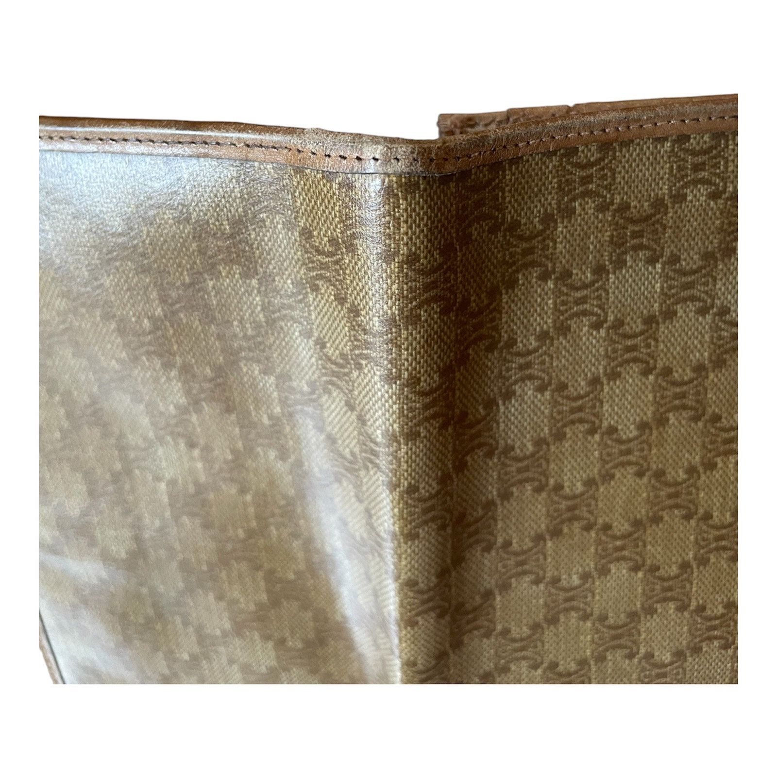 Celine Vintage Céline Macadam Checkbook Wallet Beige Size ONE SIZE - 3 Thumbnail