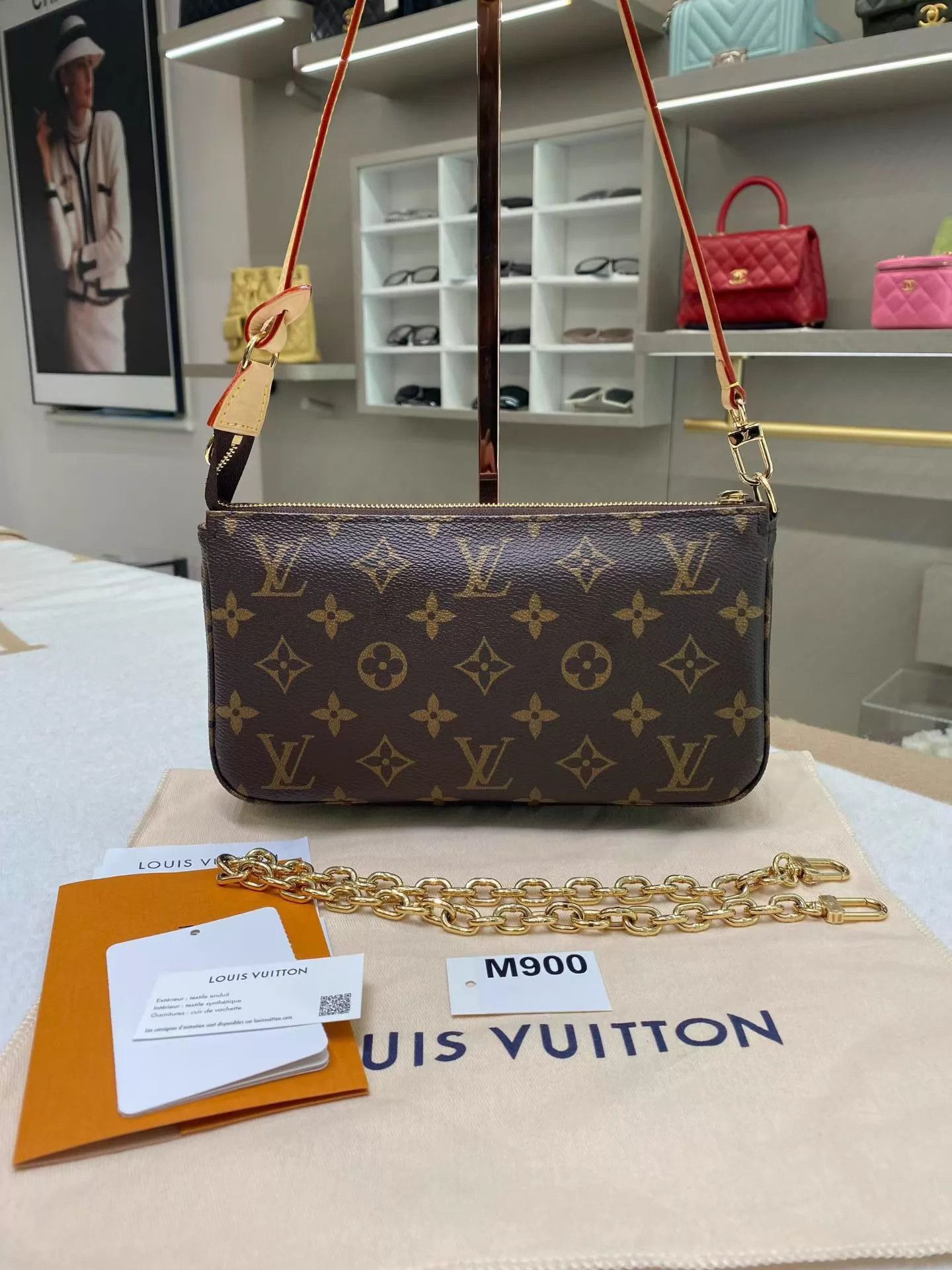 Louis Vuitton LV Monogram Shoulder/Armpit Bag 22x4x13 Mint Chip $900 Size ONE SIZE - 4 Thumbnail