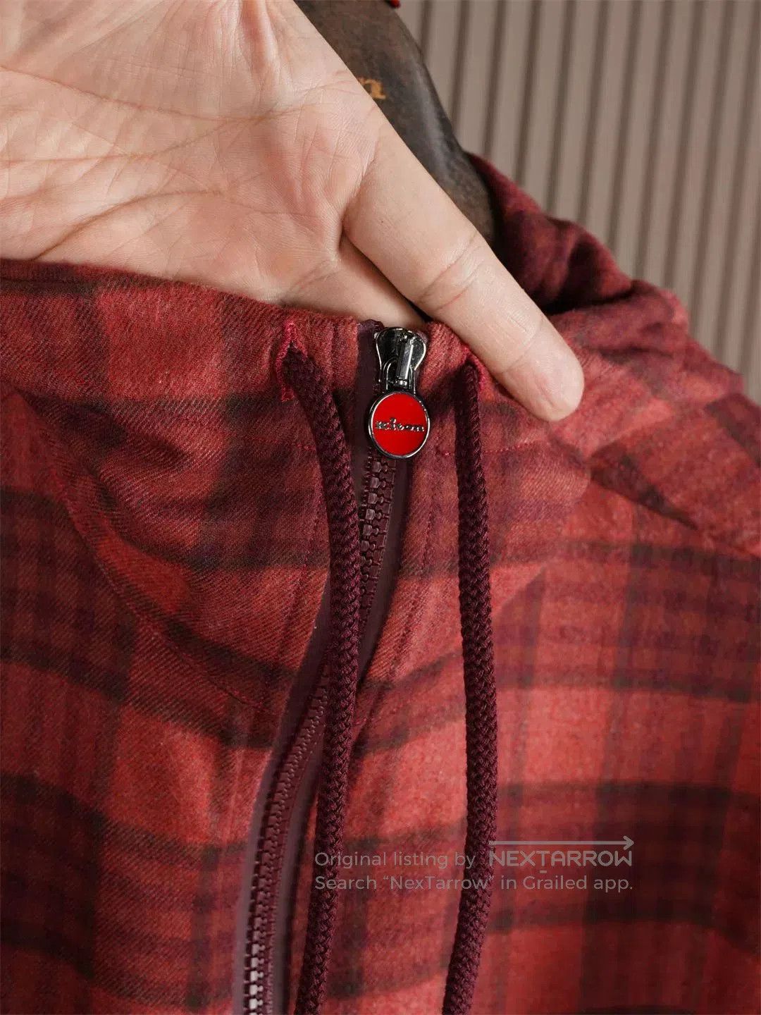 Kiton Kiton Red Flannel Hooded Jacket. Size US S / EU 44-46 / 1 - 5 Thumbnail