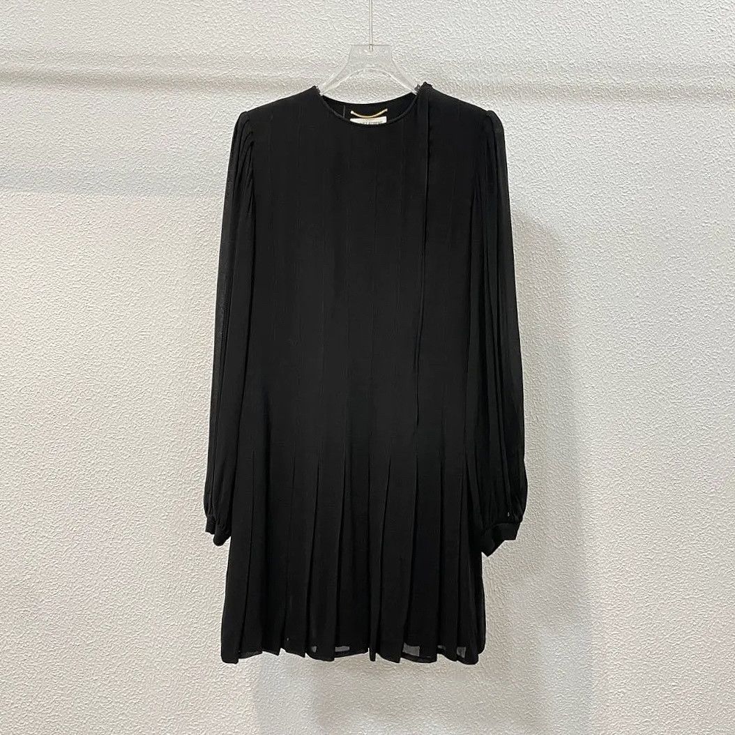 Saint Laurent Paris Saint Laurent Black Viscose Mini Dress Size 36 Size XS / US 0-2 / IT 36-38 - 1 Thumbnail