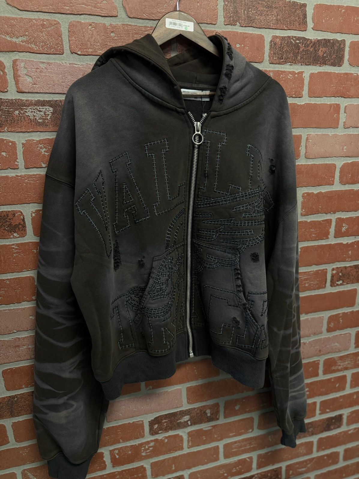 Vale Vale Valley Blacl Hoodie Zip Up Fade Distressed Size L Size US L / EU 52-54 / 3 - 3 Thumbnail