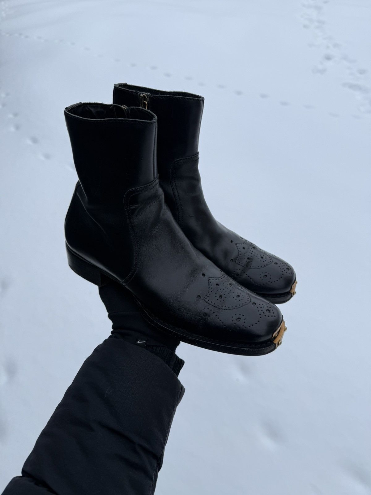 Miu Miu Miu Miu ankle boots leather black metal women hig size 38 Size US 8 / IT 38 - 2 Thumbnail