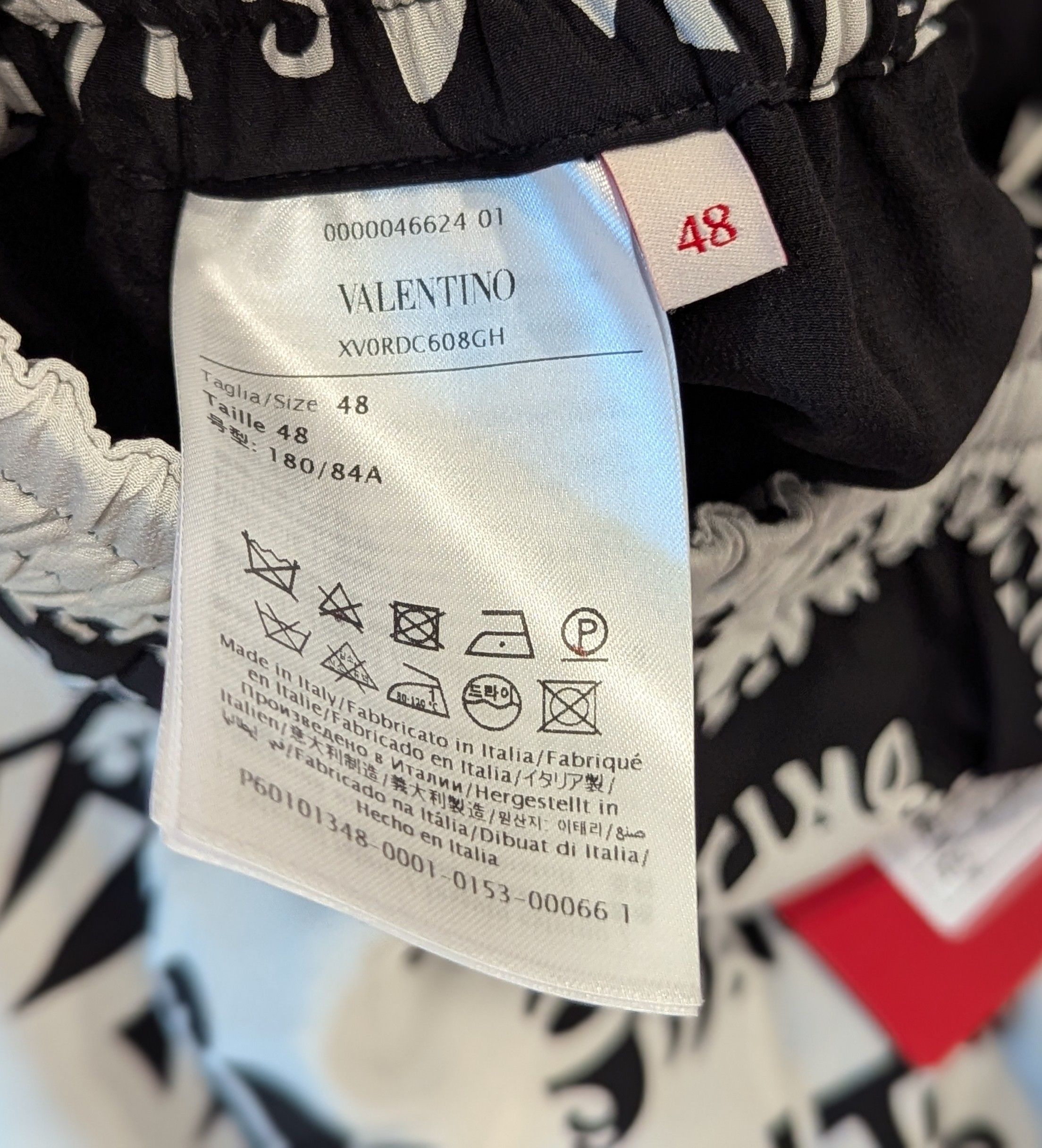 Valentino Valentino Logo Cotton Bermuda Shorts Black/White 48 US 32 Size US 32 / EU 48 - 4 Thumbnail