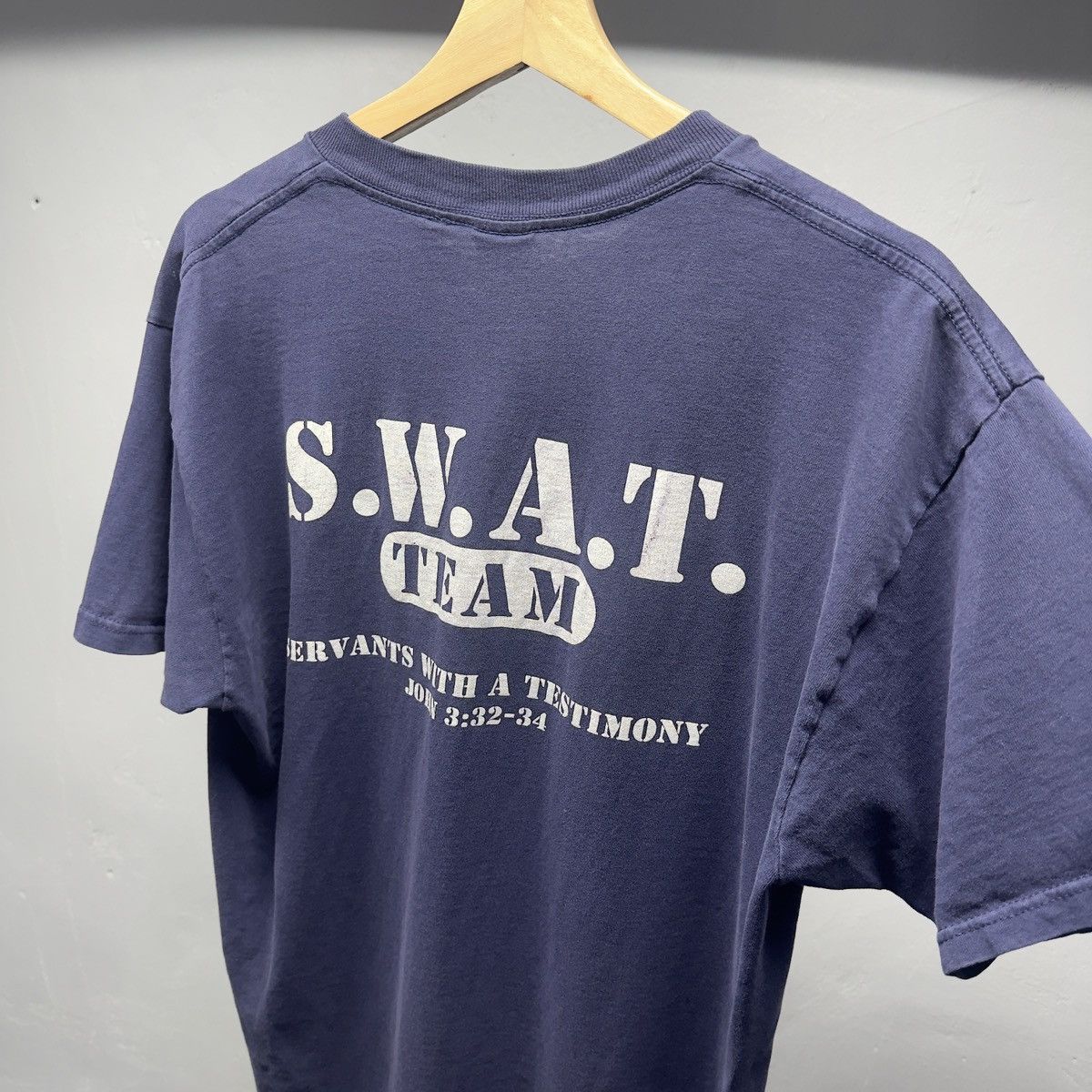 Vintage SWAT Team Jesus Shirt ERD Grunge Thrashed Faded Distressed Size US L / EU 52-54 / 3 - 3 Thumbnail