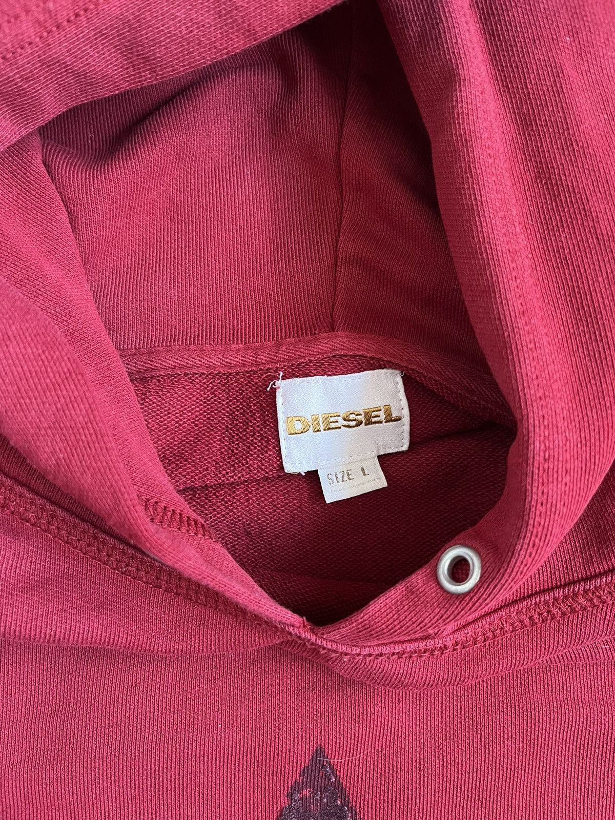 Designer × Diesel Diesel Lost In Focus Men Red Longsleeve Hoodie Size US L / EU 52-54 / 3 - 14 Thumbnail