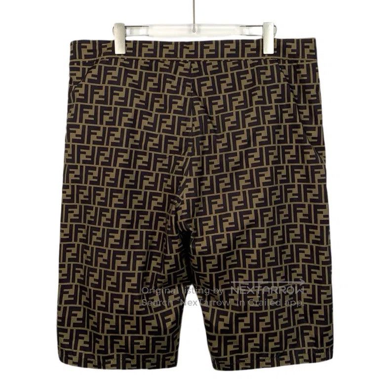 Fendi Fendi Brown logo lettering full print casual shorts Size US 36 / EU 52 - 2 Thumbnail