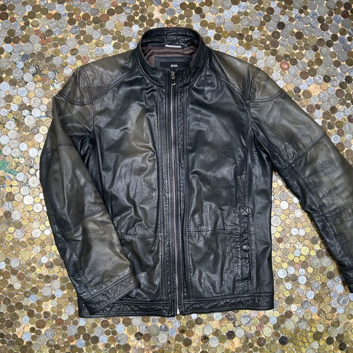 Hugo Boss Hugo Boss classic vintage leather jacket 80's vibe | Grailed