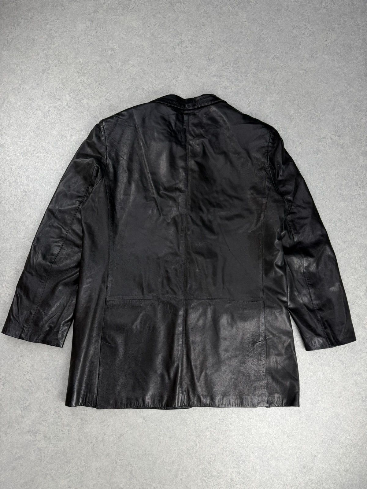 Versace Vintage Gianni Versace Black Leather Blazer Jacket Size 56 Size US XL / EU 56 / 4 - 12 Thumbnail