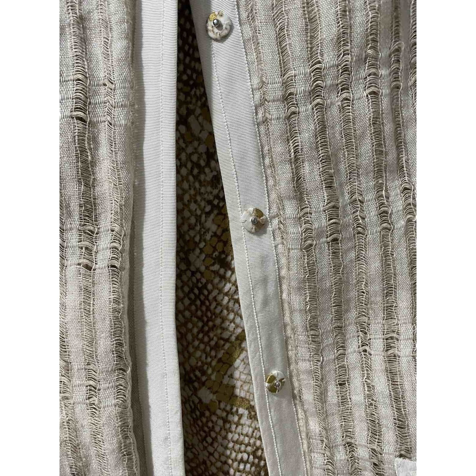 & Other Stories Chico's 100% Linen Snap Lightweight Jacket Sz L A001841 Size L / US 10 / IT 46 - 5 Thumbnail
