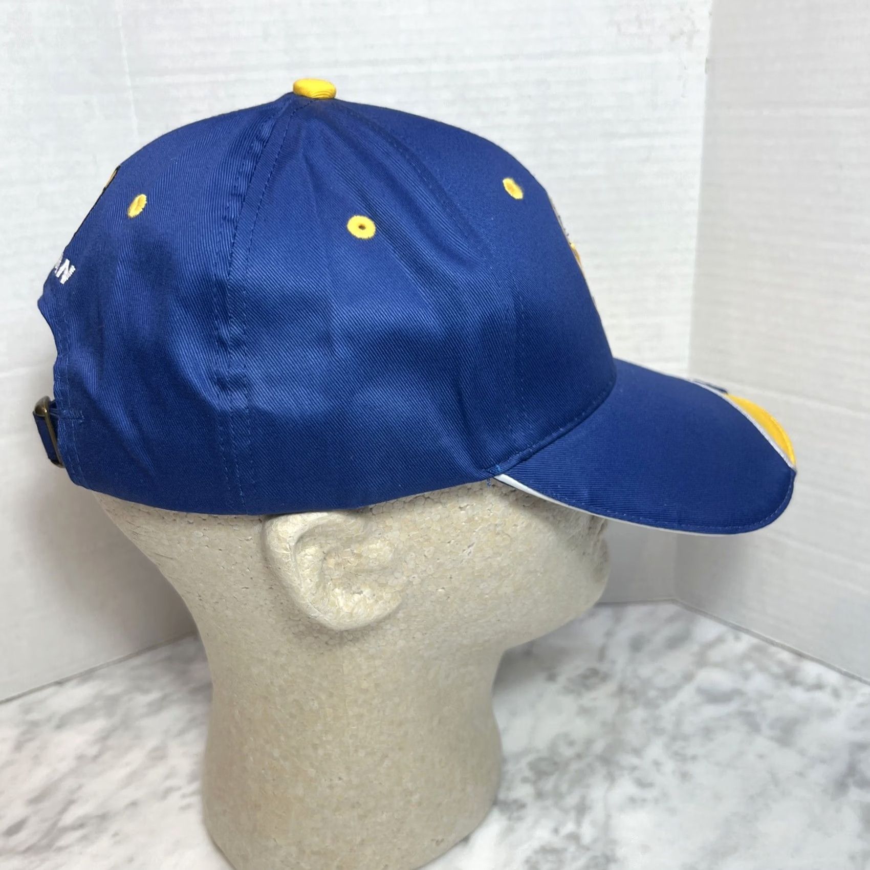 Vintage VINTAGE Wensman Seed Technology Hat Blue Gold Cap Strapback Minnesota Farm Mens One Size Size ONE SIZE - 4 Thumbnail