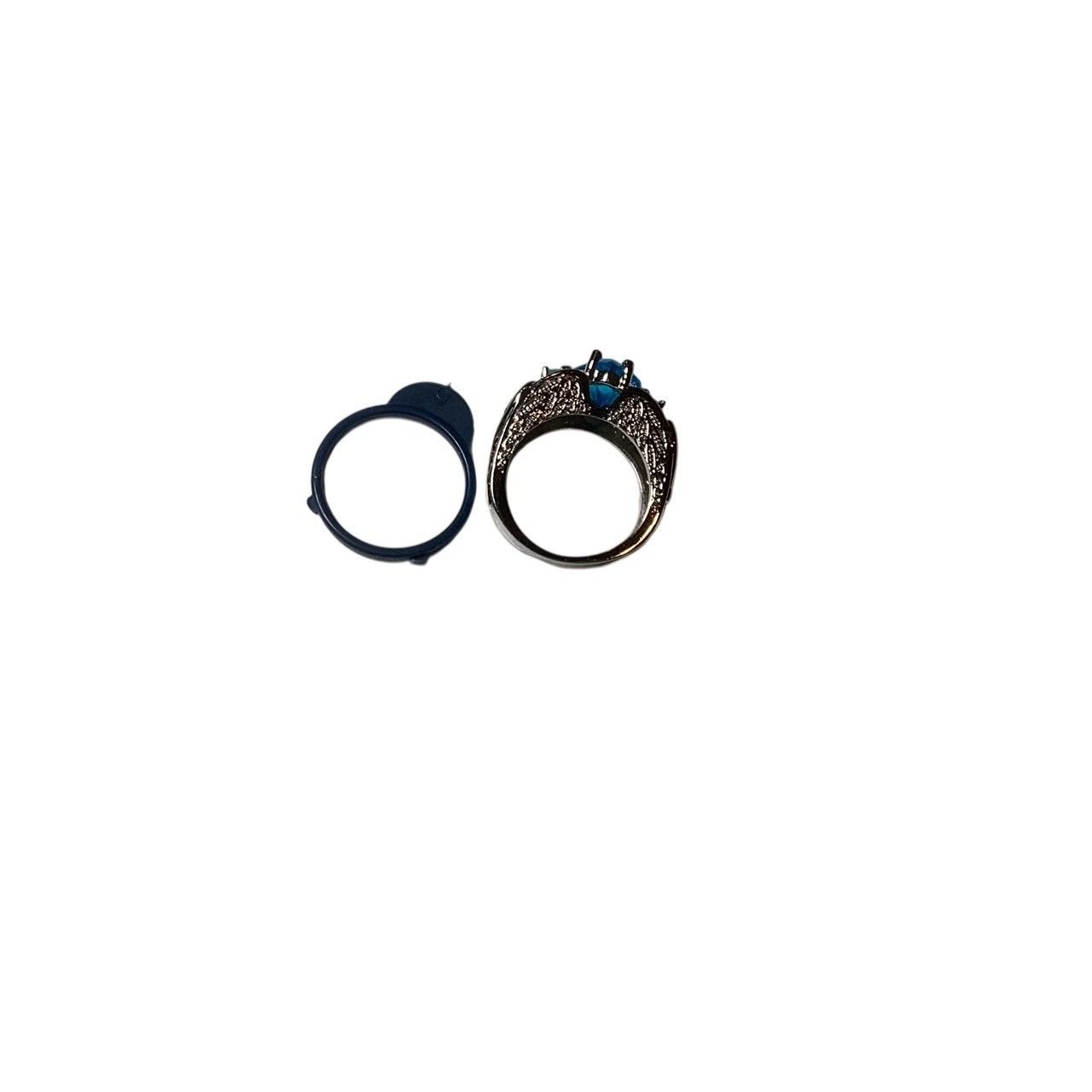 Other Blue Topaz Heart .925 Silver Ring Intricate Filigree Size 9 Size ONE SIZE - 14 Thumbnail