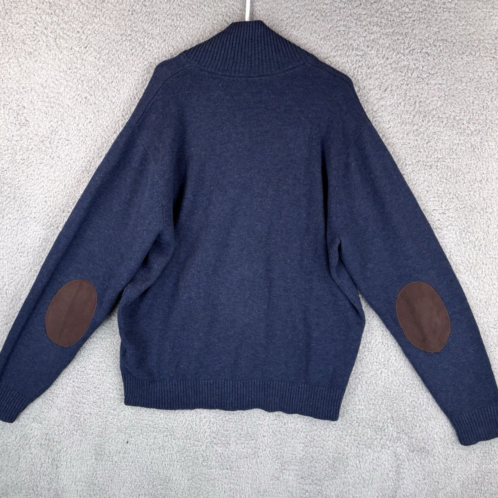 Peter Millar Peter Millar Sweater Mens 2XL Blue Merino Wool-Cotton Henley Elbow Patch Pocket Shirt Size US XXL / EU 58 / 5 - 5 Thumbnail