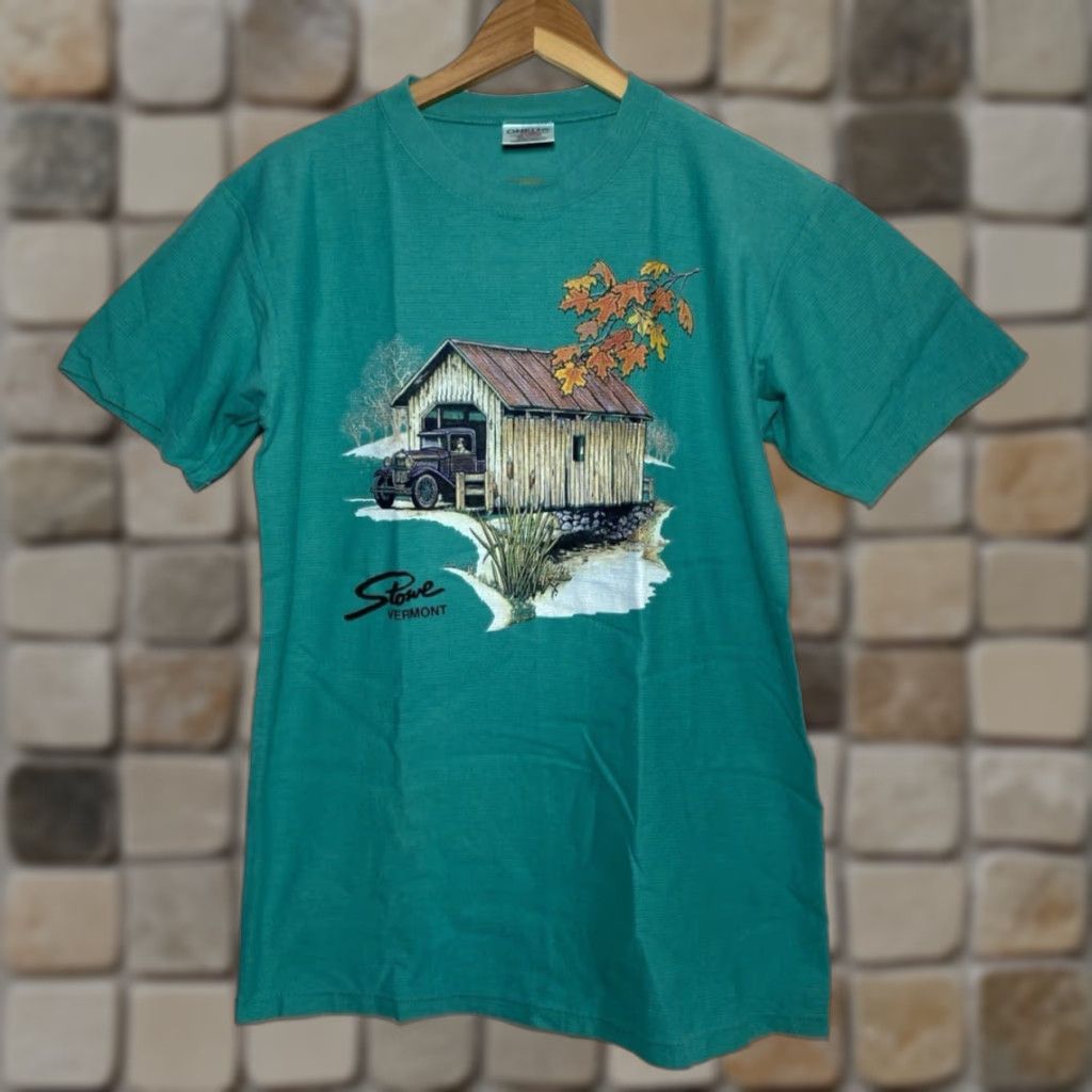 Vintage **Vintage 90s Stowe Vermont Teal T-Shirt Made in USA Sz M** User: Vintage 90s Stowe Vermont Teal T-Shirt Made in USA Sz M Size US M / EU 48-50 / 2 - 1 Thumbnail