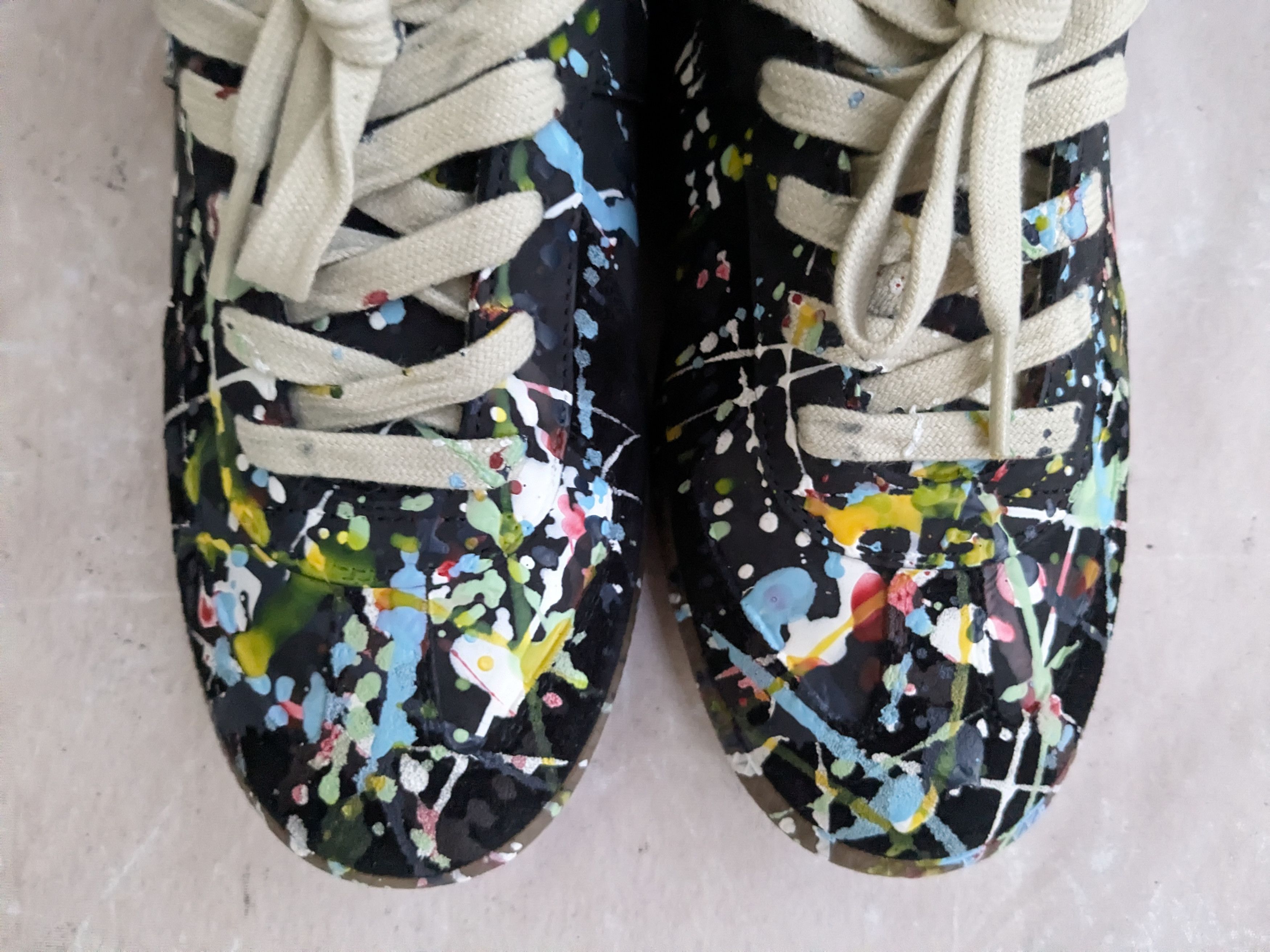 Maison Margiela Maison Margiela GAT Replica Paint Splatter Black 8 41 Low Size US 8 / EU 41 - 2 Thumbnail