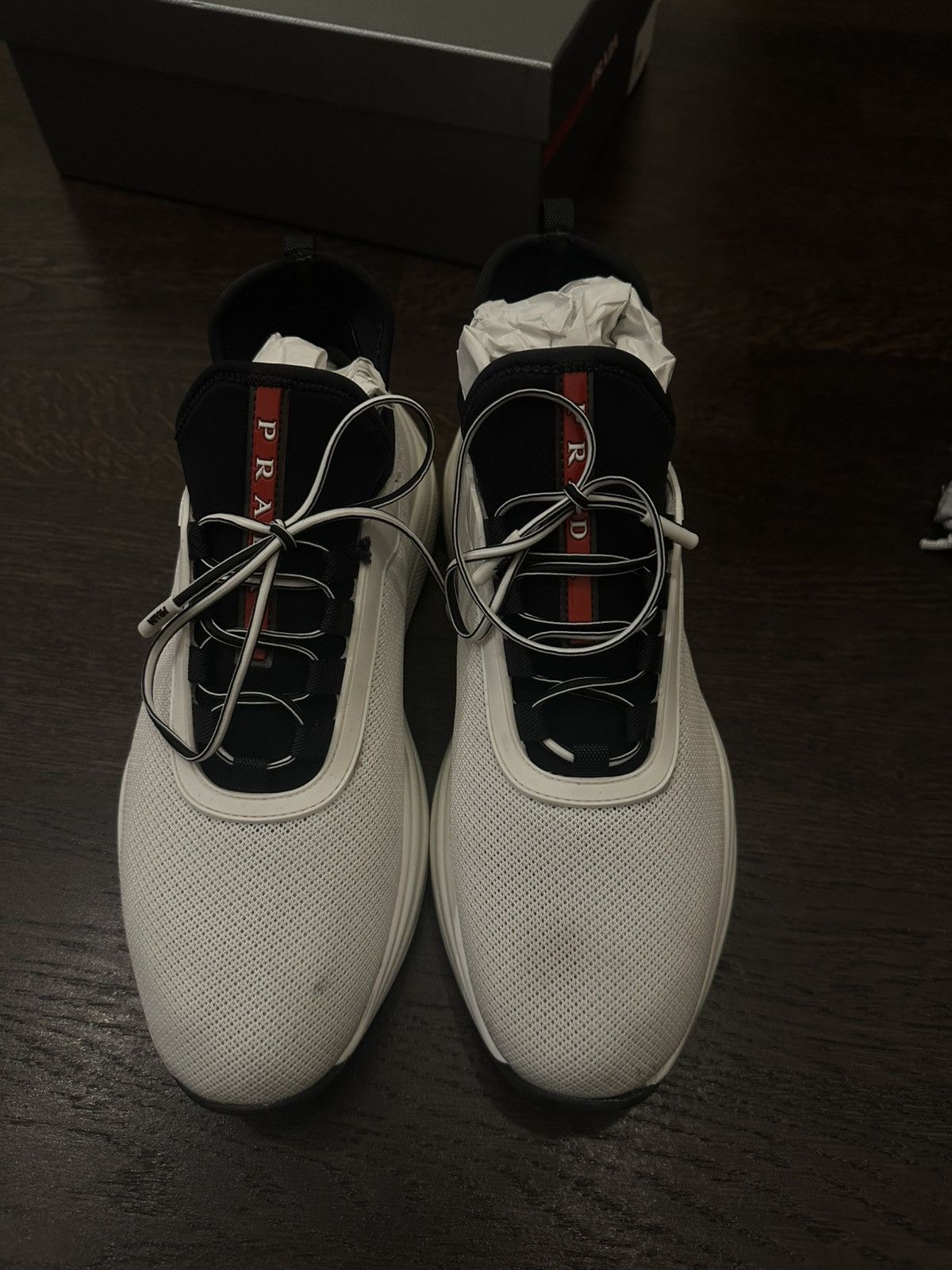 Prada Prada Neoprene Logo White Women's Size US 5 / IT 35 - 2 Thumbnail