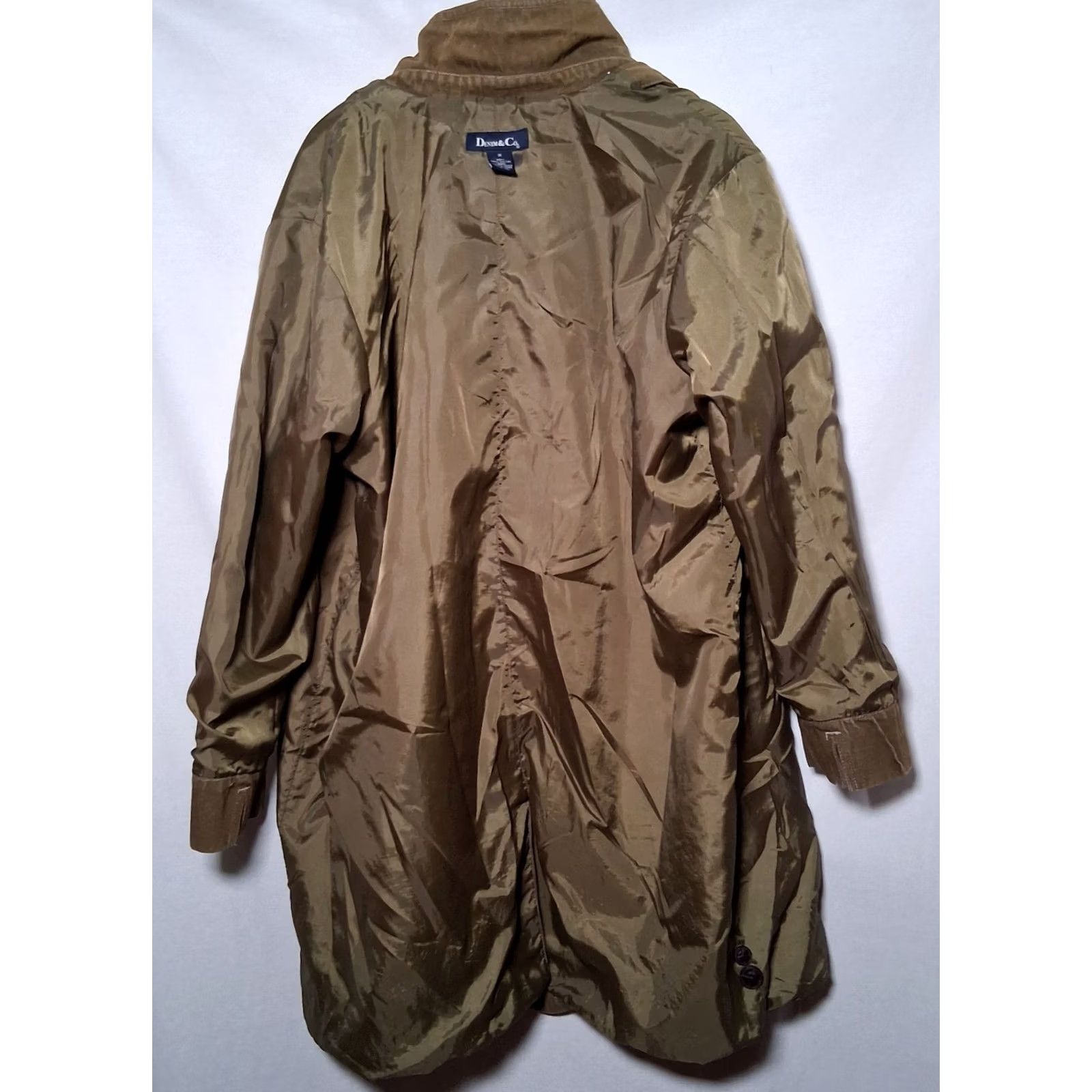 Denim & Co. VINTAGE Denim & Co Trench Coat Jacket Women Plus 1X Army Green Utility Denim Coat Jacket Army Grunge 90s Mens Womens Size XL / US 12-14 / IT 48-50 - 5 Thumbnail