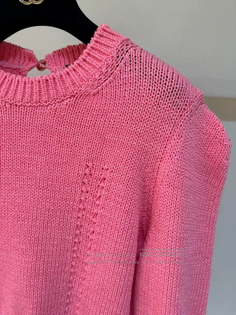Chanel Chanel Coral pink knitted fabric short sleeves Size S / US 4 / IT 40 - 2 Thumbnail