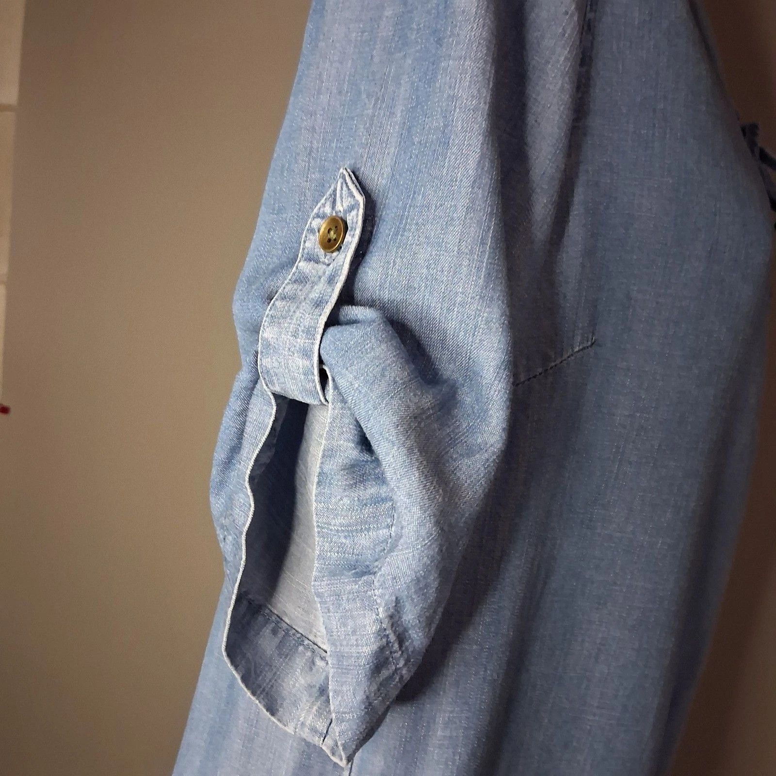 Other Philosophy Republic Blue Chambray Lace Up Shift Pockets Size M / US 6-8 / IT 42-44 - 6 Thumbnail