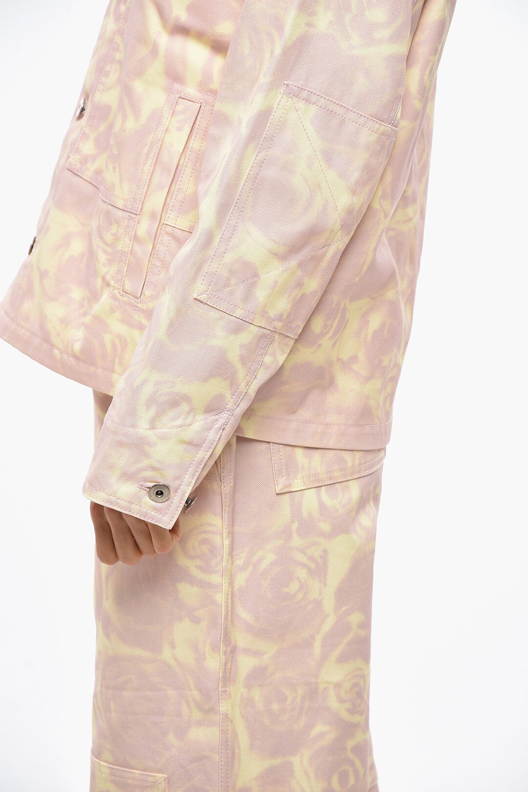 Burberry og1mm1225 Floral Patterned Denim Jacket in Pink Size XS / US 0-2 / IT 36-38 - 2 Thumbnail
