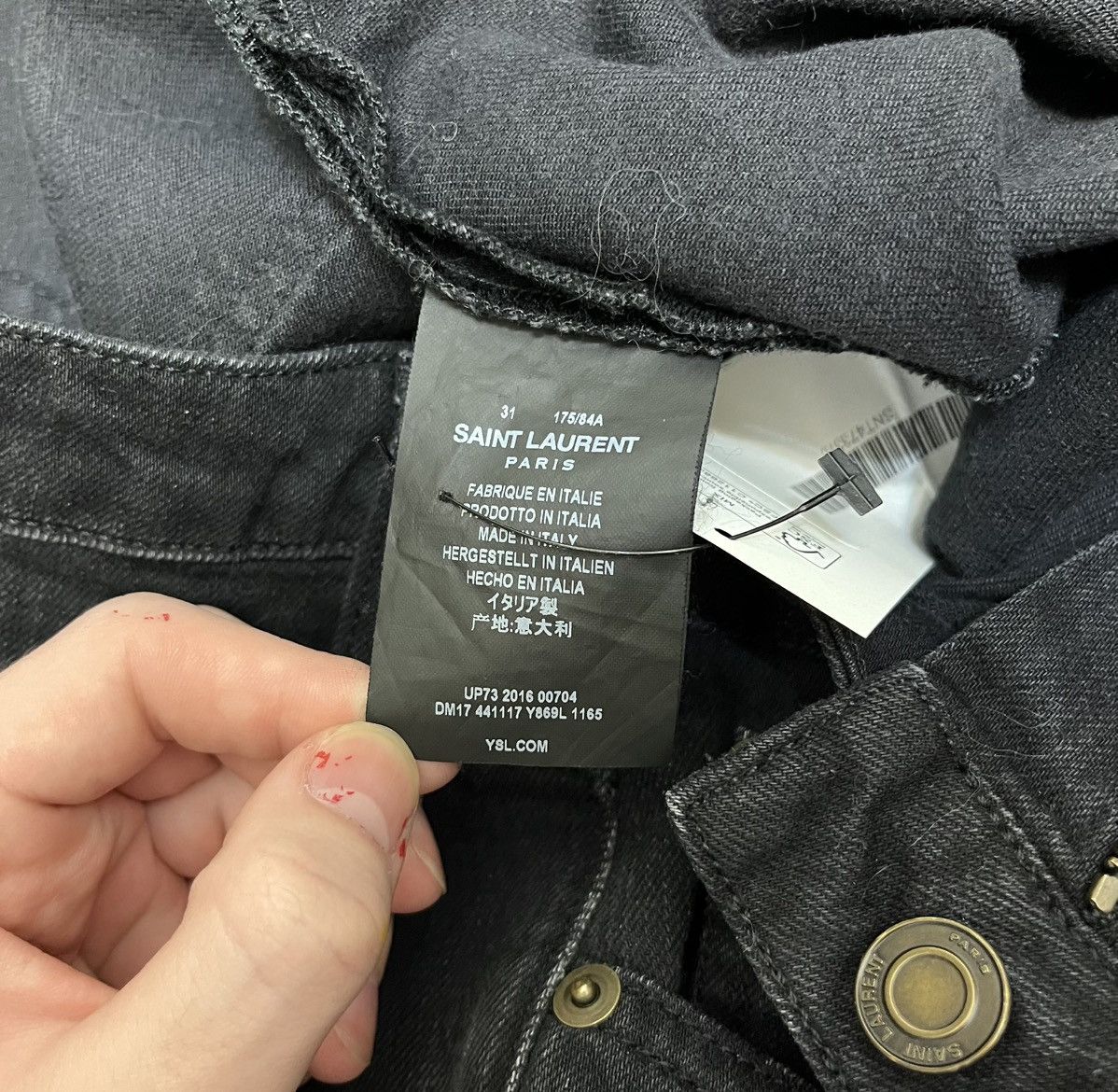 Saint Laurent Paris Saint Laurent Jeans Black Denim Size US 31 - 4 Thumbnail