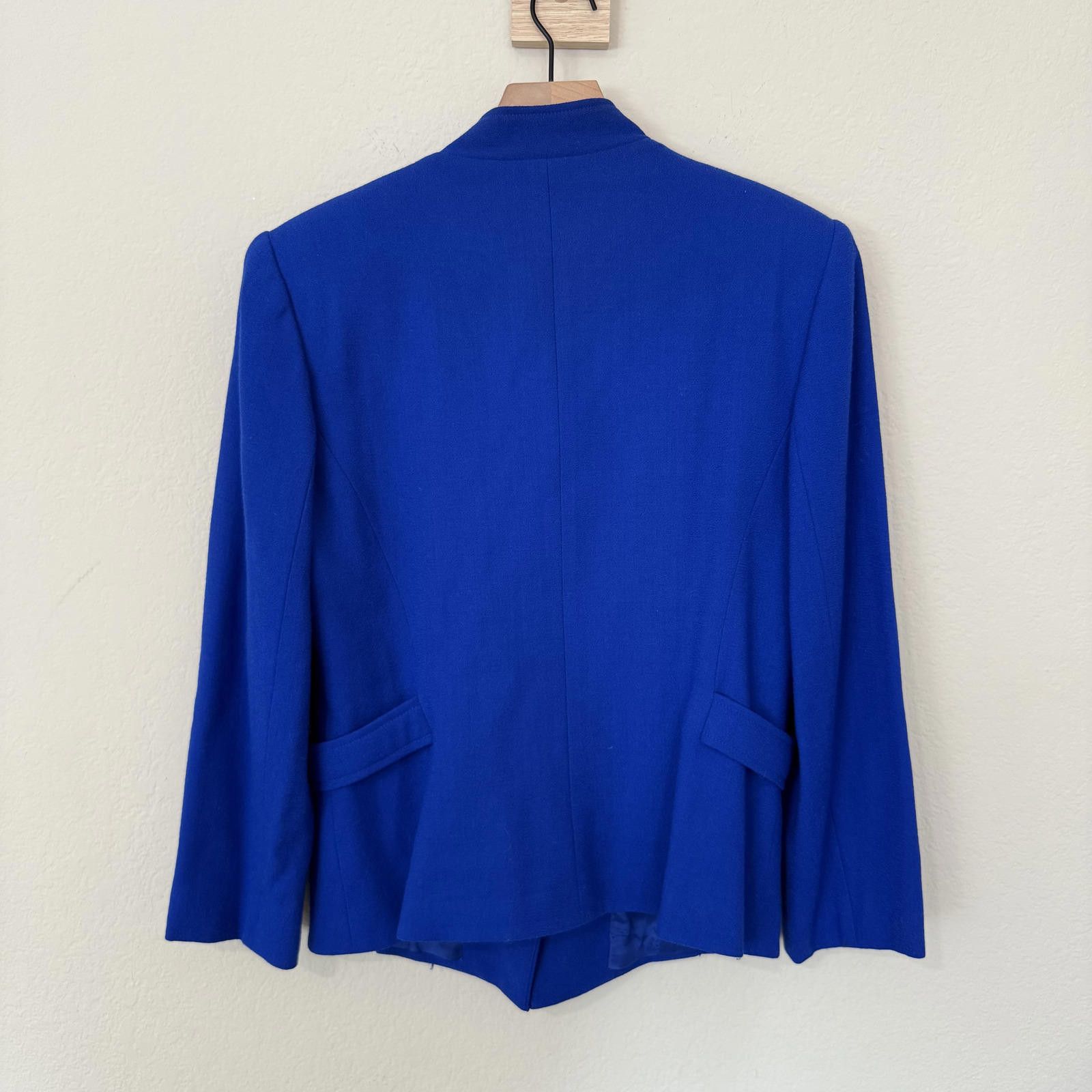 Albert Nipon Albert Nipon Suite Jacket and Skirt Women's 10 Blue Wool Size L / US 10 / IT 46 - 4 Thumbnail