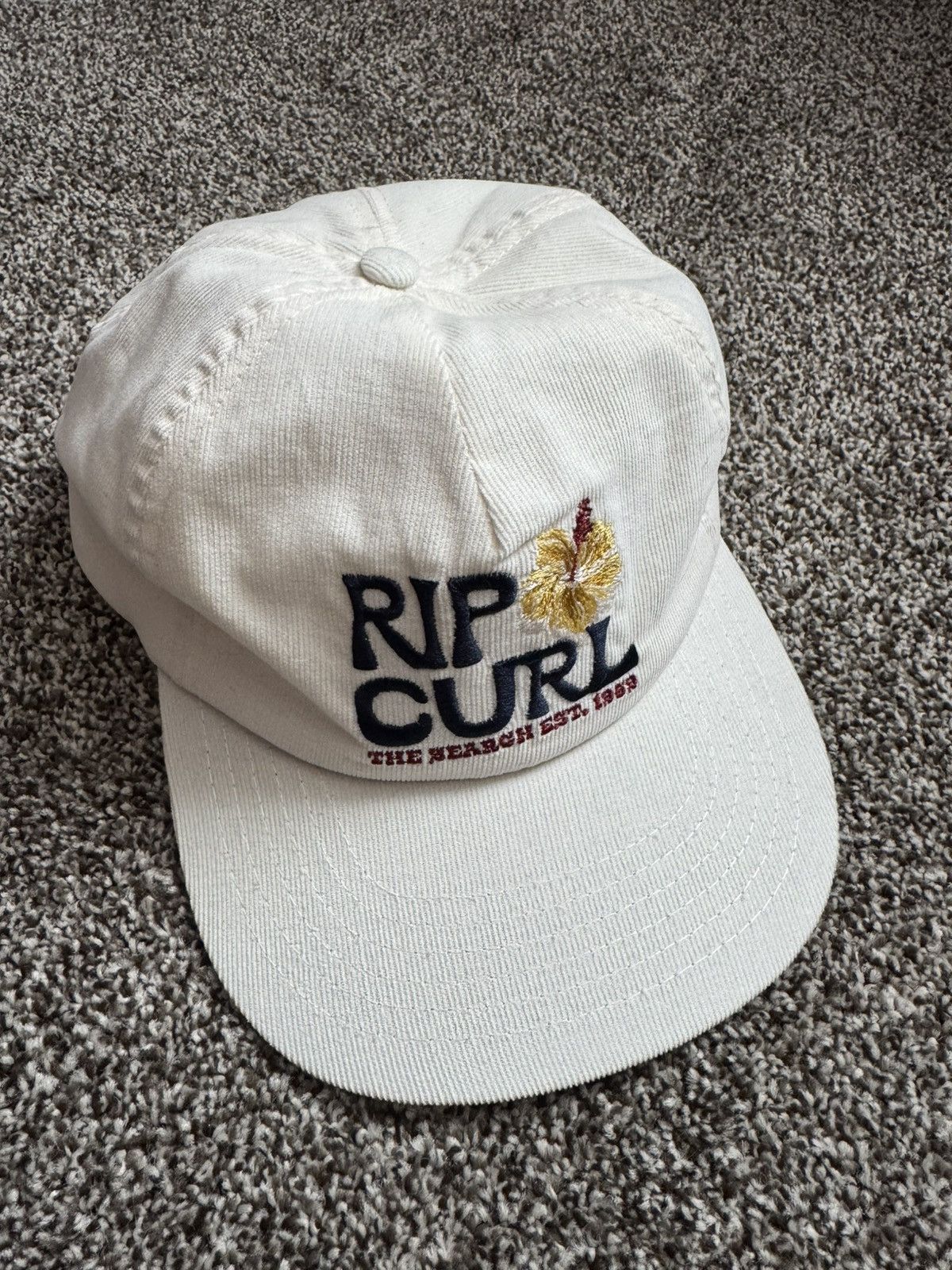 Rip Curl White Corduroy Rip Curl Logo Snapback Hat Size ONE SIZE - 1 Thumbnail
