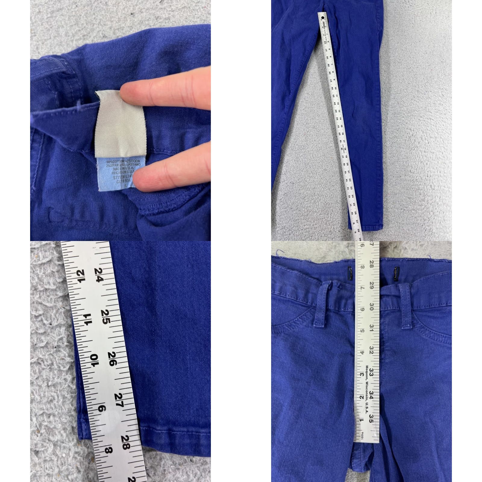 Vintage Klique B Jeans Womens 5 Purple Skinny Low Rise 25x28 Denim Size 27" / US 4 / IT 40 - 8 Thumbnail