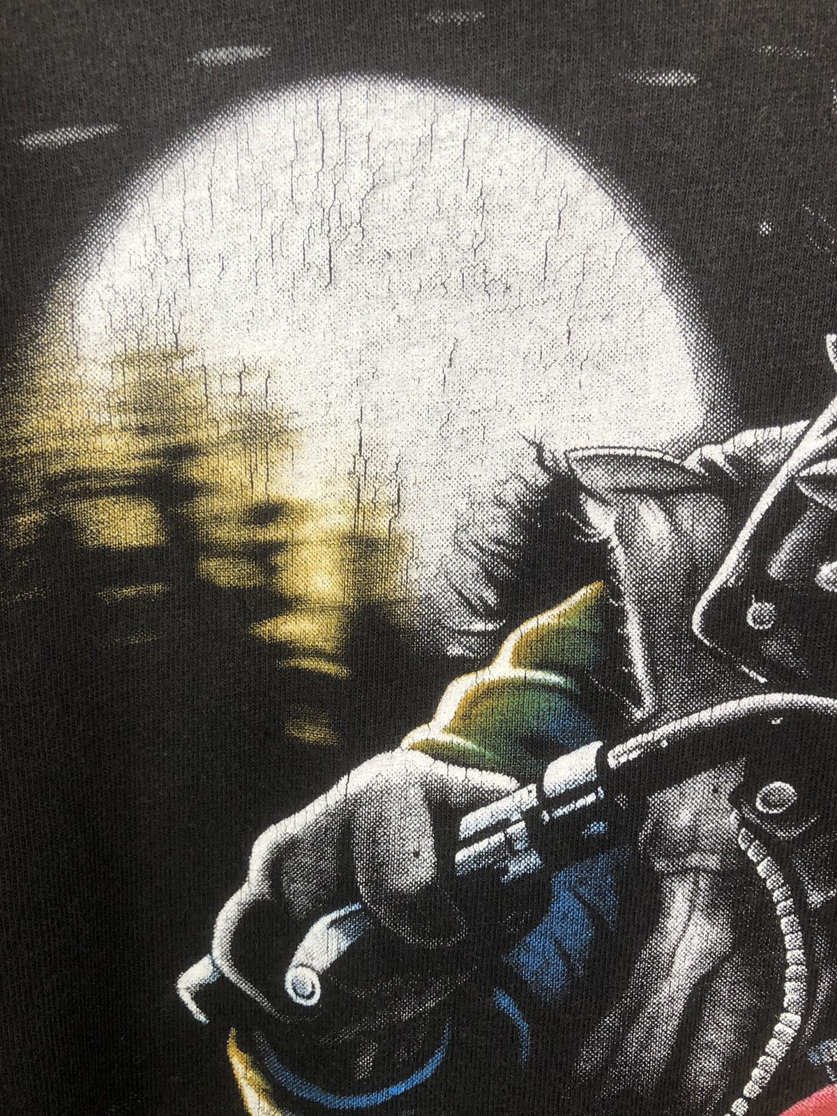 Vintage Vintage 90s Bulldog Biker Flaming Skull Shirt Size US L / EU 52-54 / 3 - 4 Thumbnail