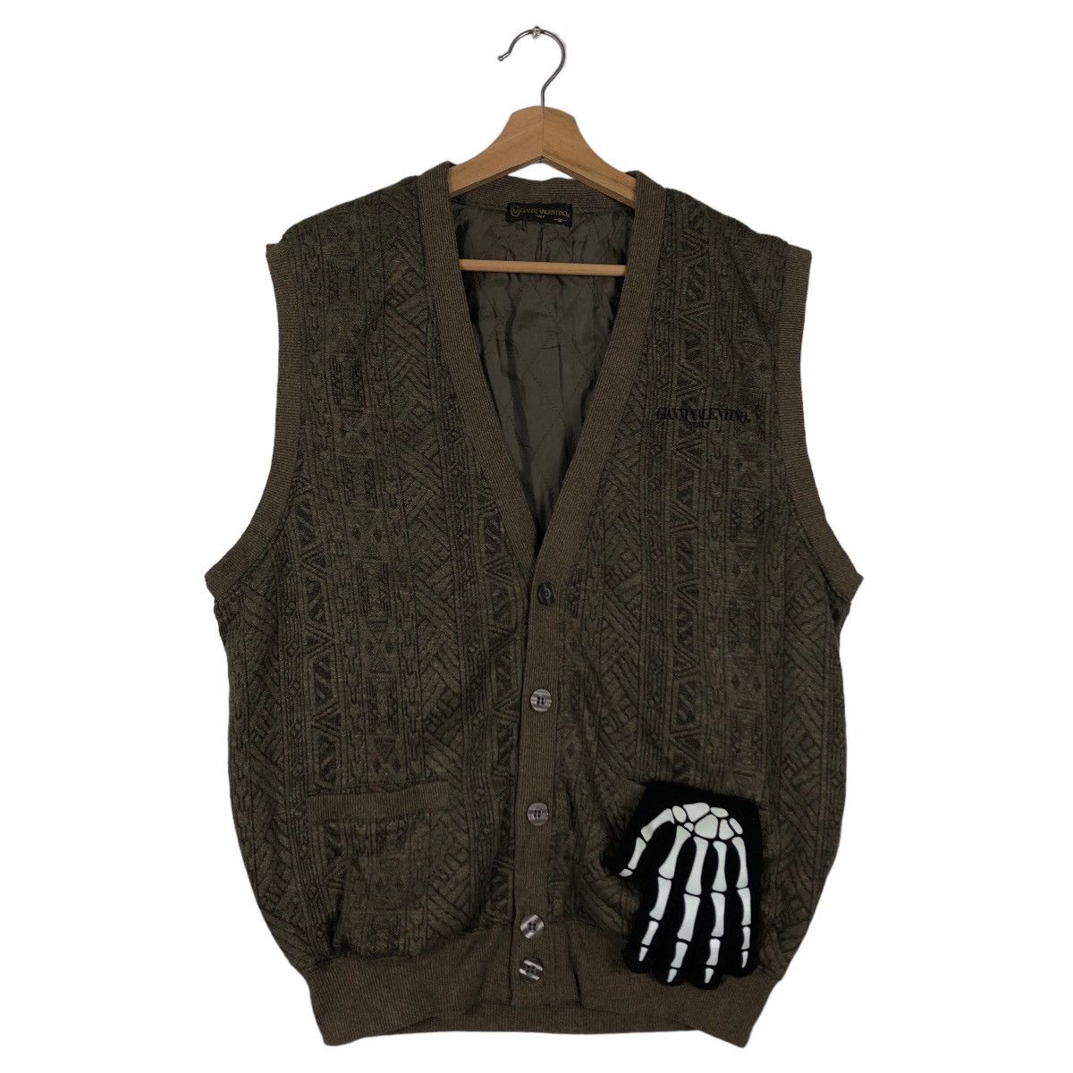 Japanese Brand 🔥90’s Navajo Aztec Design Vest Knit Gianni Valentino Italy Size US M / EU 48-50 / 2 - 2 Thumbnail