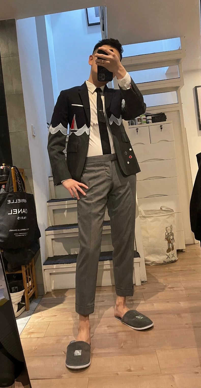 Thom Browne Size 0 Classic medium gray suit trousers 2503
