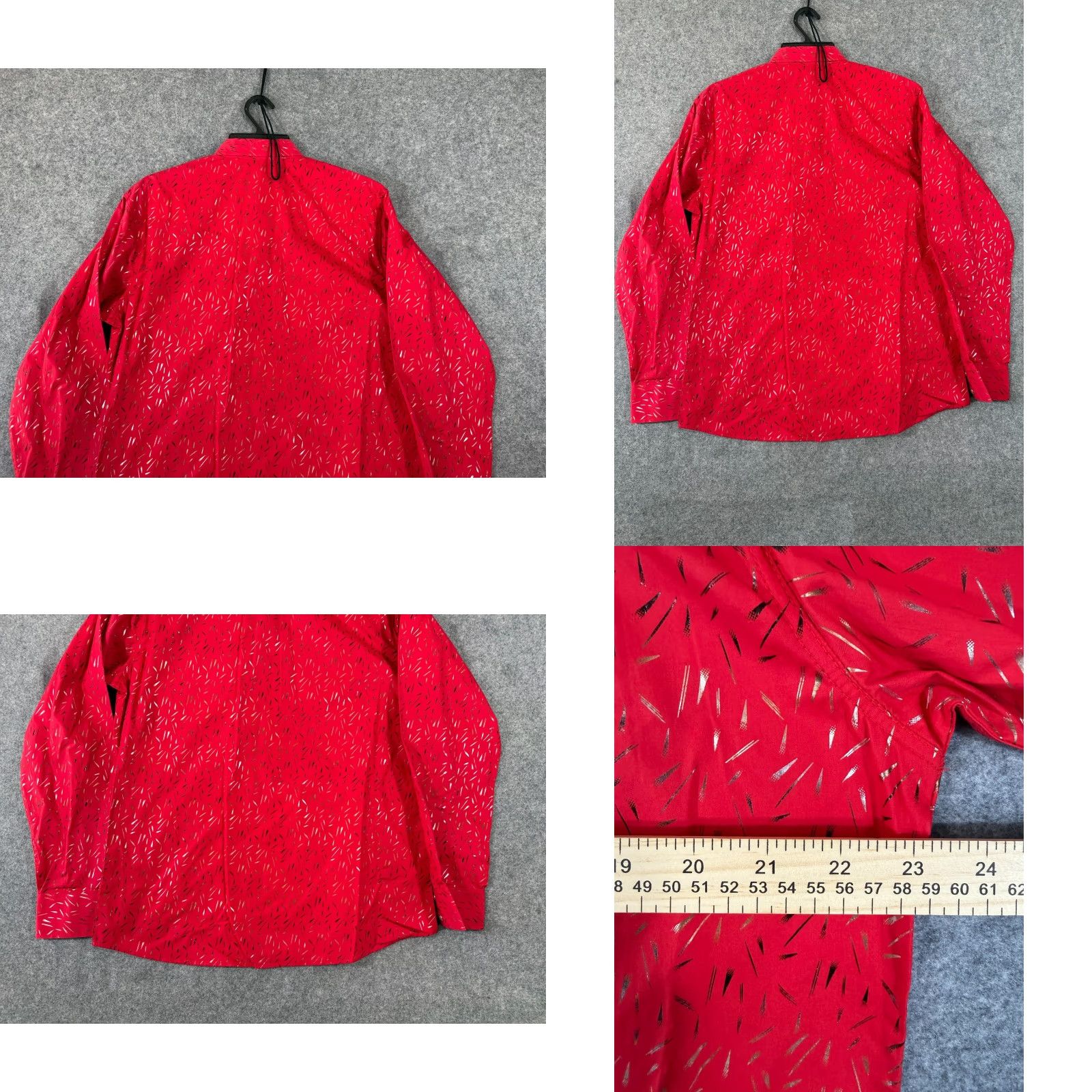 Vintage ACE OF DIAMOND Western Shirt Mens L Red Geometric Pearl Snap NWT Size US L / EU 52-54 / 3 - 8 Thumbnail