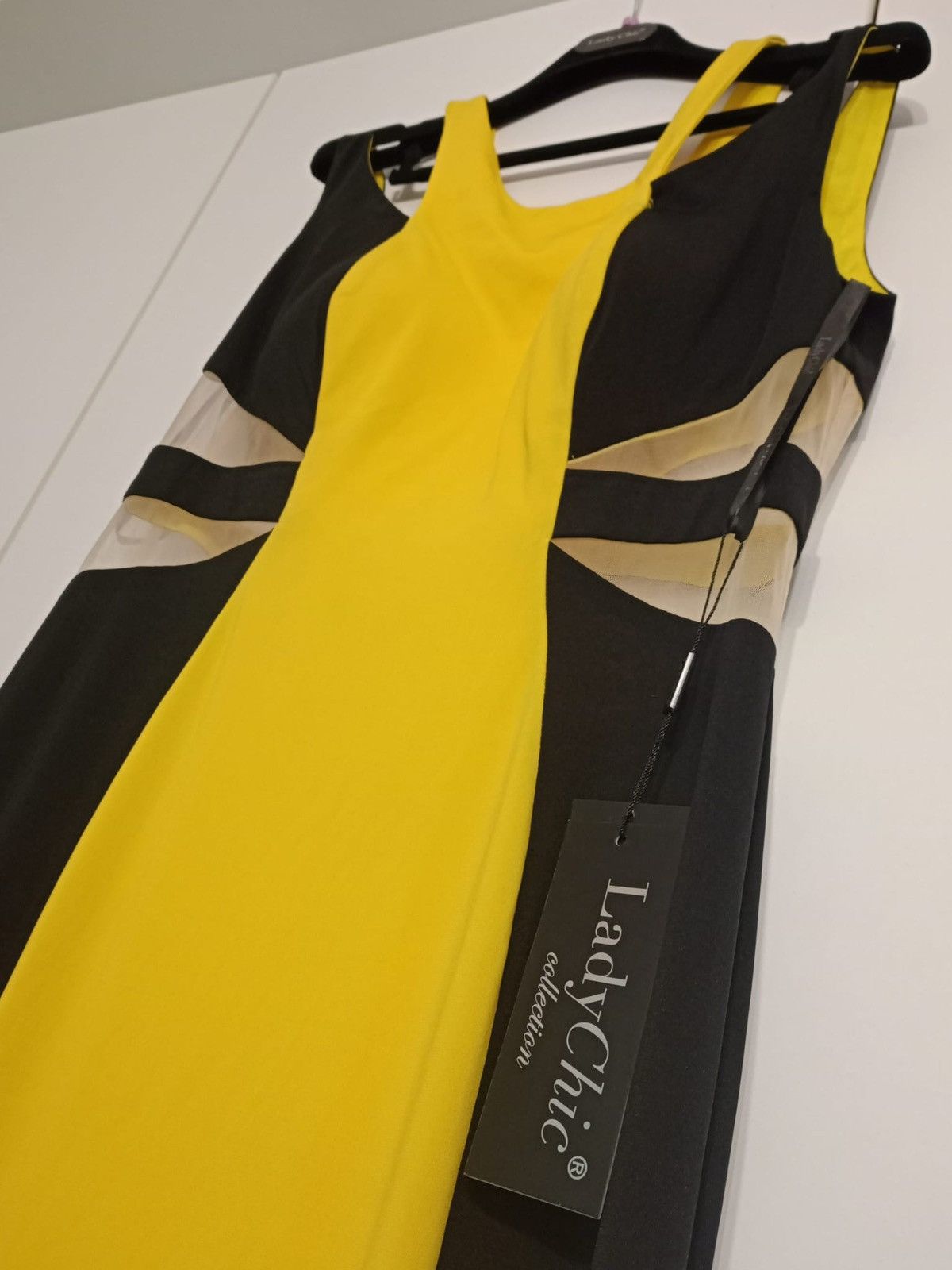 Other Lady chic elegant maxi dress black and yellow size 48 Size XL / US 12-14 / IT 48-50 - 3 Thumbnail
