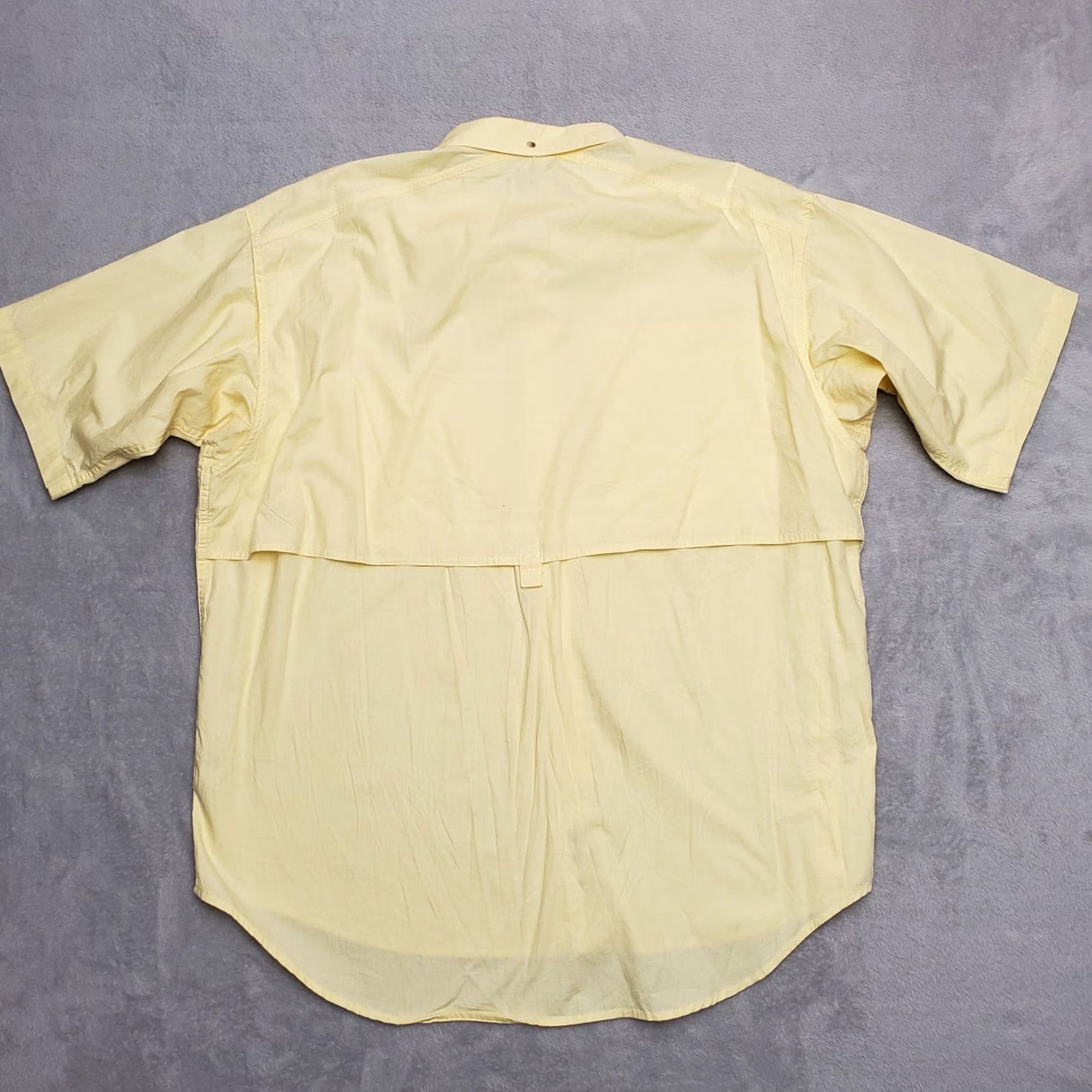 Vintage Cabela's Shirt Mens XL Yellow Vented Short Sleeve Outdoor Fishing Hike Button-Up Casual Canvas Cotton UV Pockets Solid Size US XL / EU 56 / 4 - 6 Thumbnail