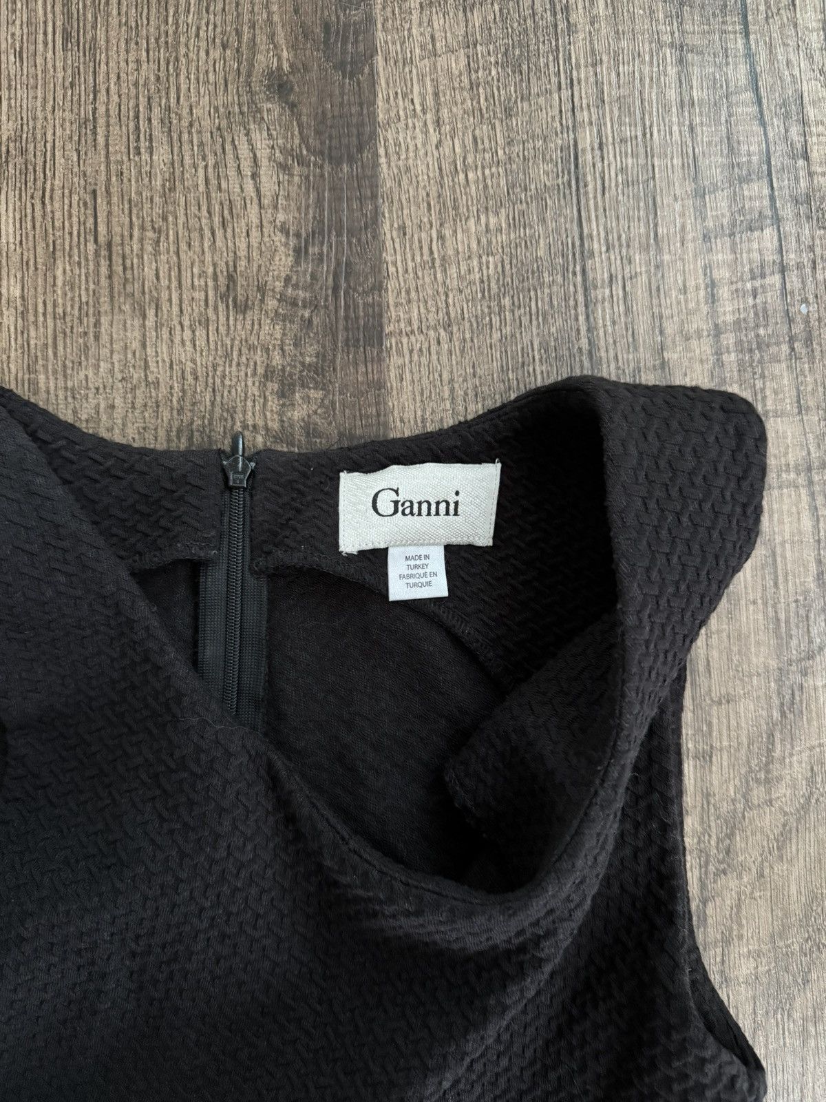Ganni Ganni Black Textured Mini Dress size Medium Size M / US 6-8 / IT 42-44 - 4 Thumbnail